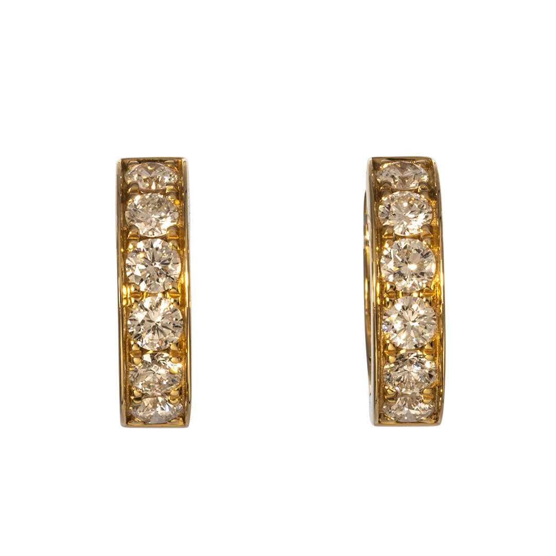 14k gold 2024 channel set huggie earrings