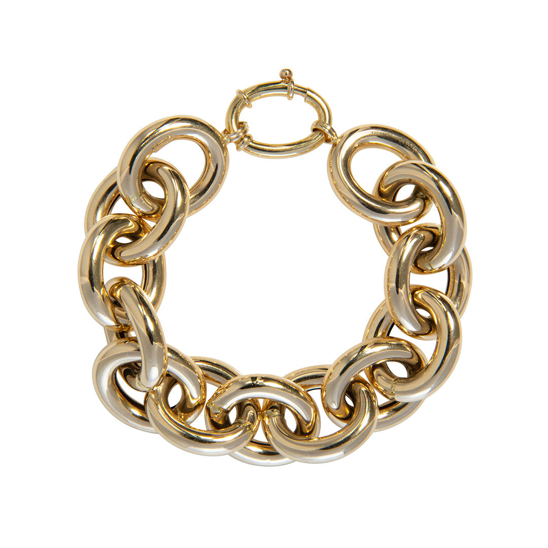 14k gold link shops chain bracelet - made in italy