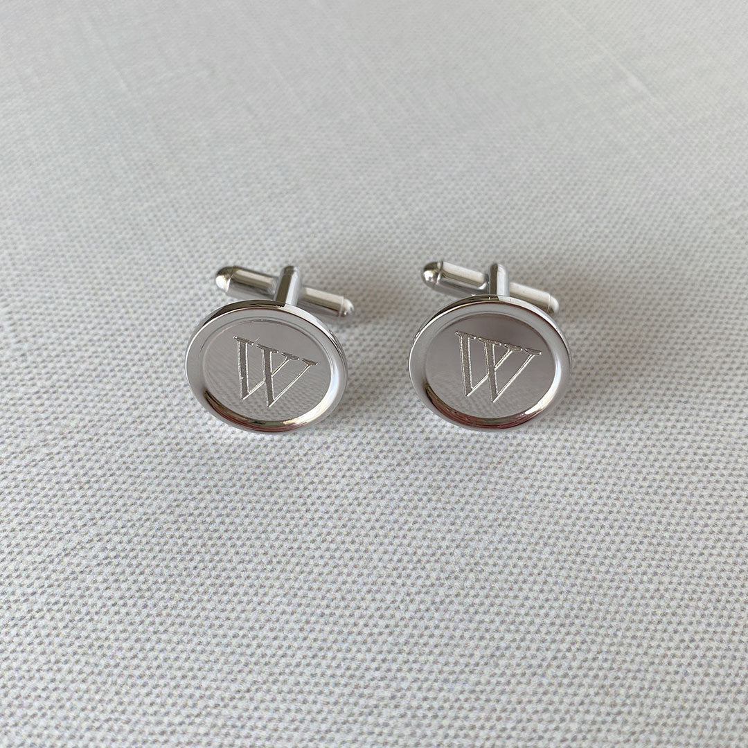 Silver Plated Cuff Links  Modern Motif Sock Company