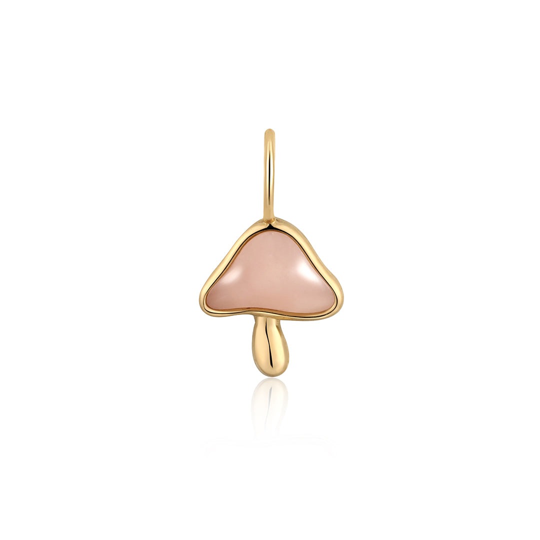 Opal 14K Yellow Gold Mushroom Charm