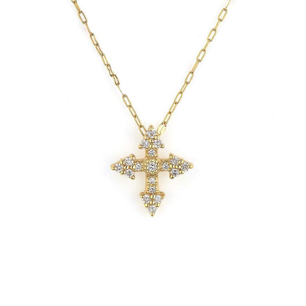 Tiny cross hot sale gold necklace