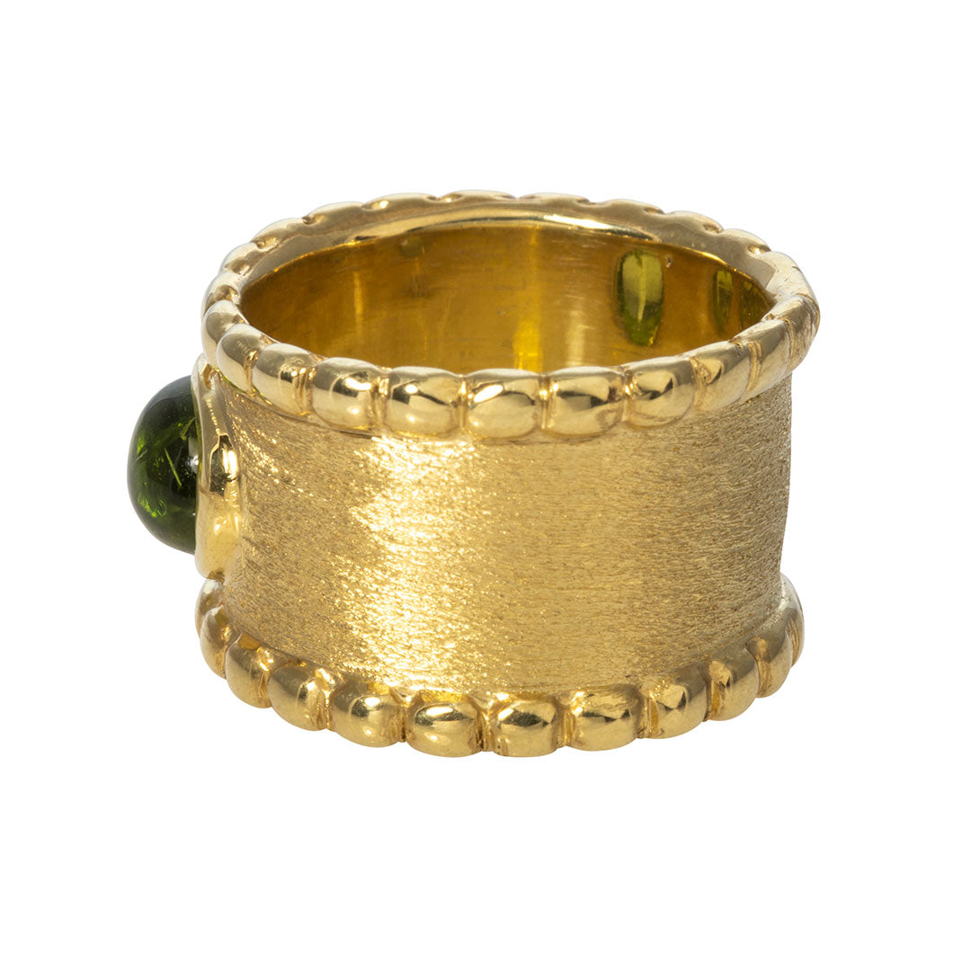 14kt Gold Cigar Style Monogram Ring, 14K Yellow Gold