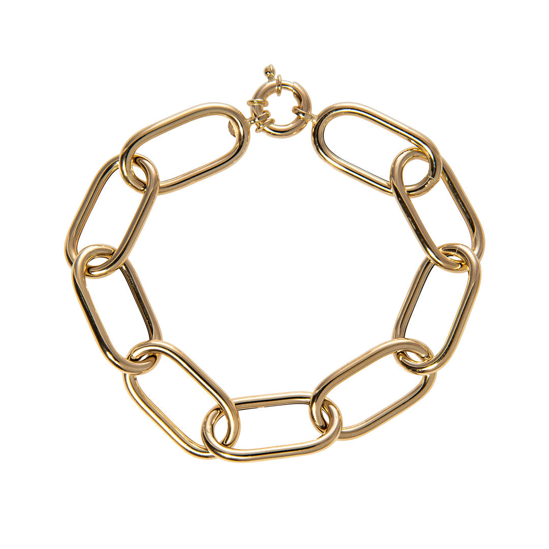 14k gold link shops chain bracelet - made in italy