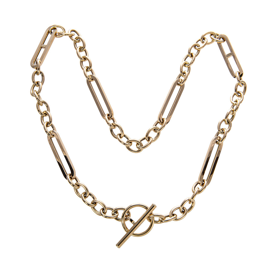Large Clasp Link Necklace Yellow Gold
