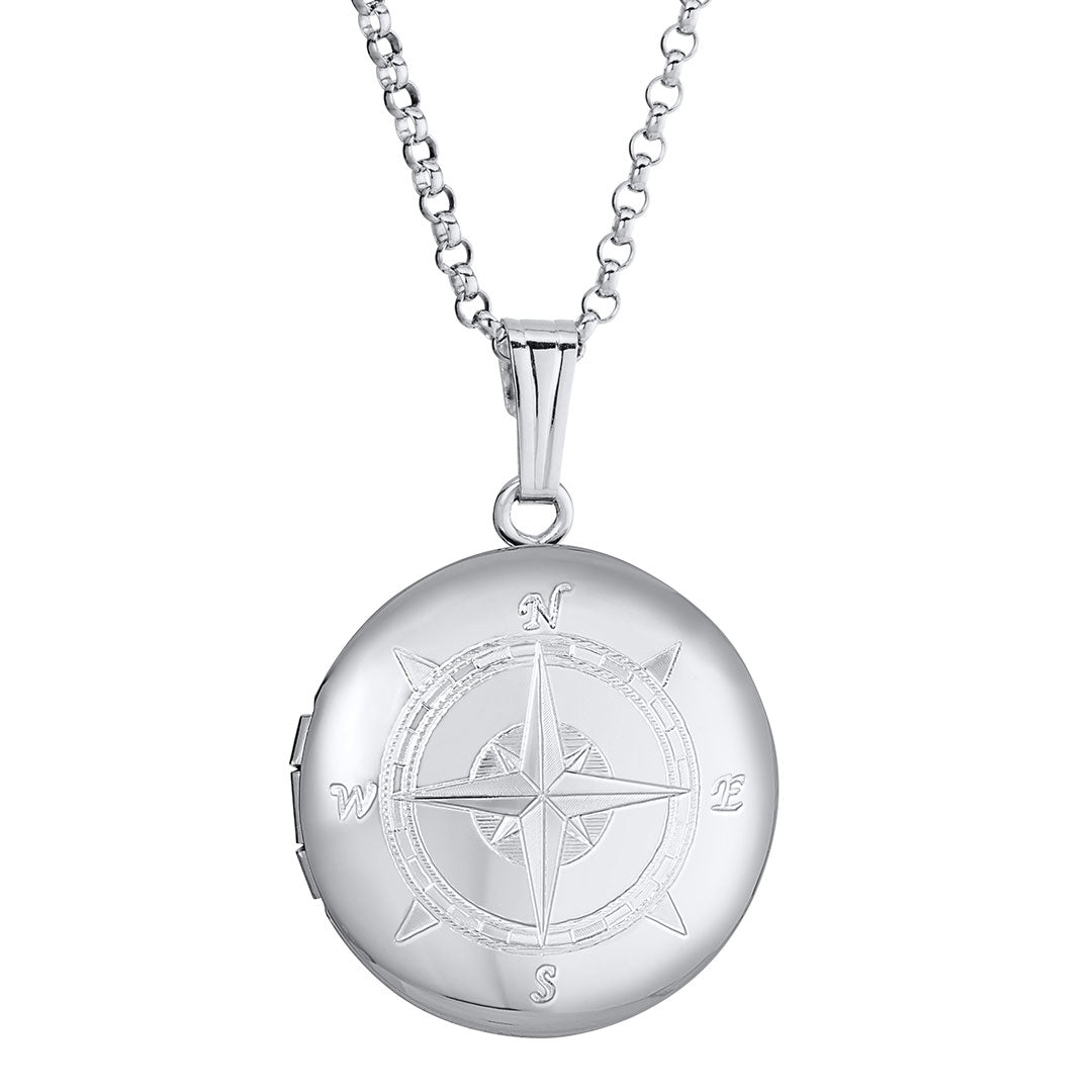 Sterling Silver Round Polished Locket Necklace