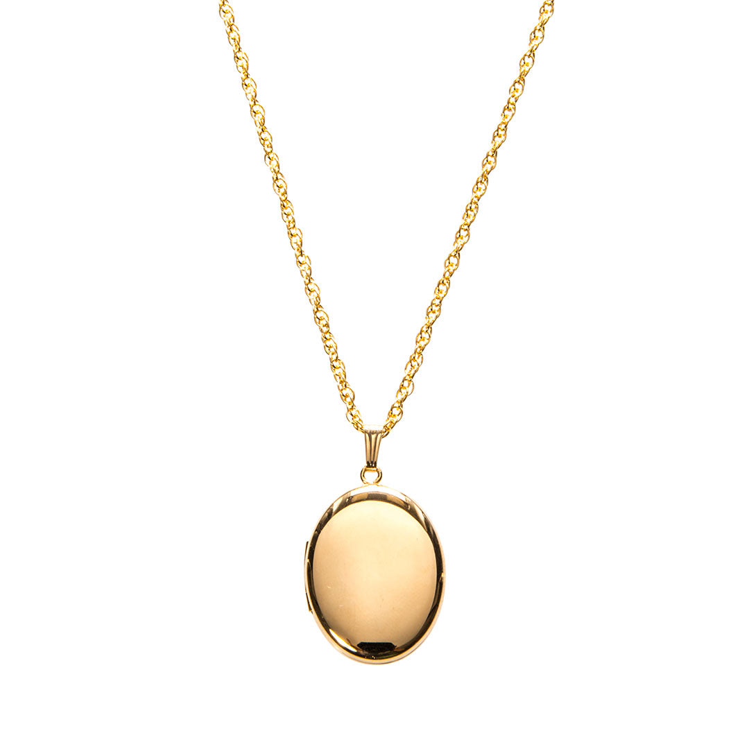 14K Gold Filled 20x25mm Oval Locket Necklace