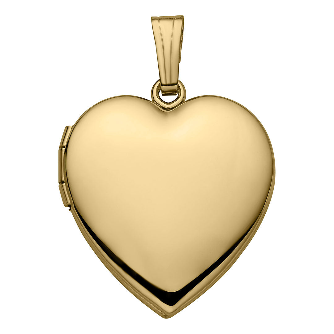14K Yellow Gold Diamond Heart Lock Pendant