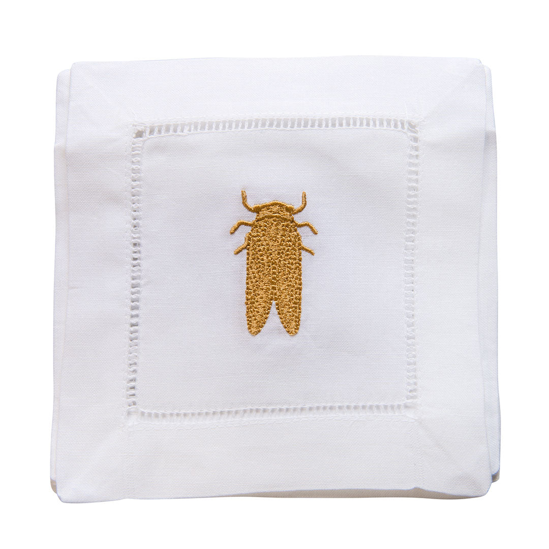 Bug embroidered cocktail napkins, set of 6 – Grace Harris Collection