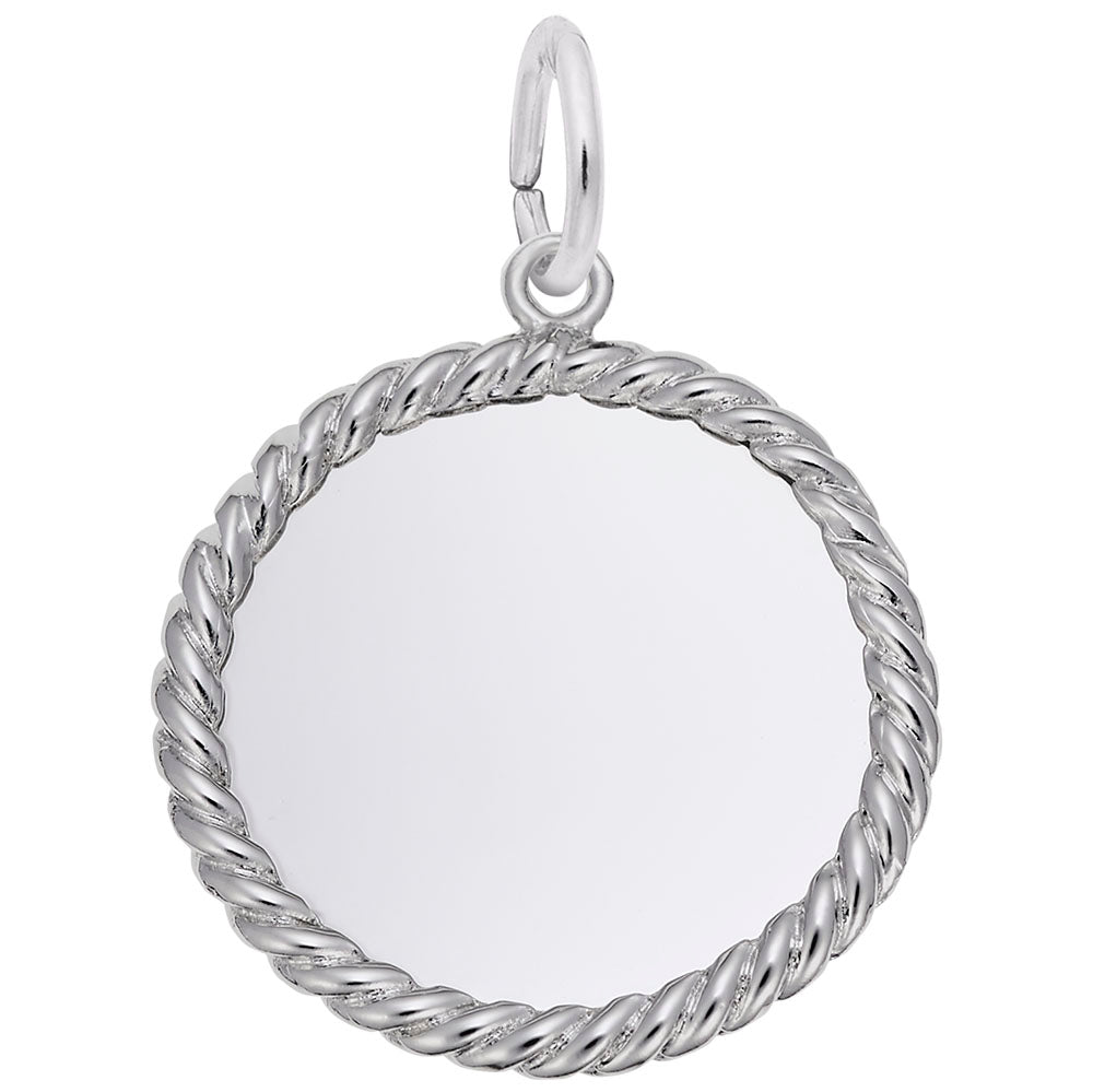 Sterling Silver Monogram Bracelet Round with Rope Edge