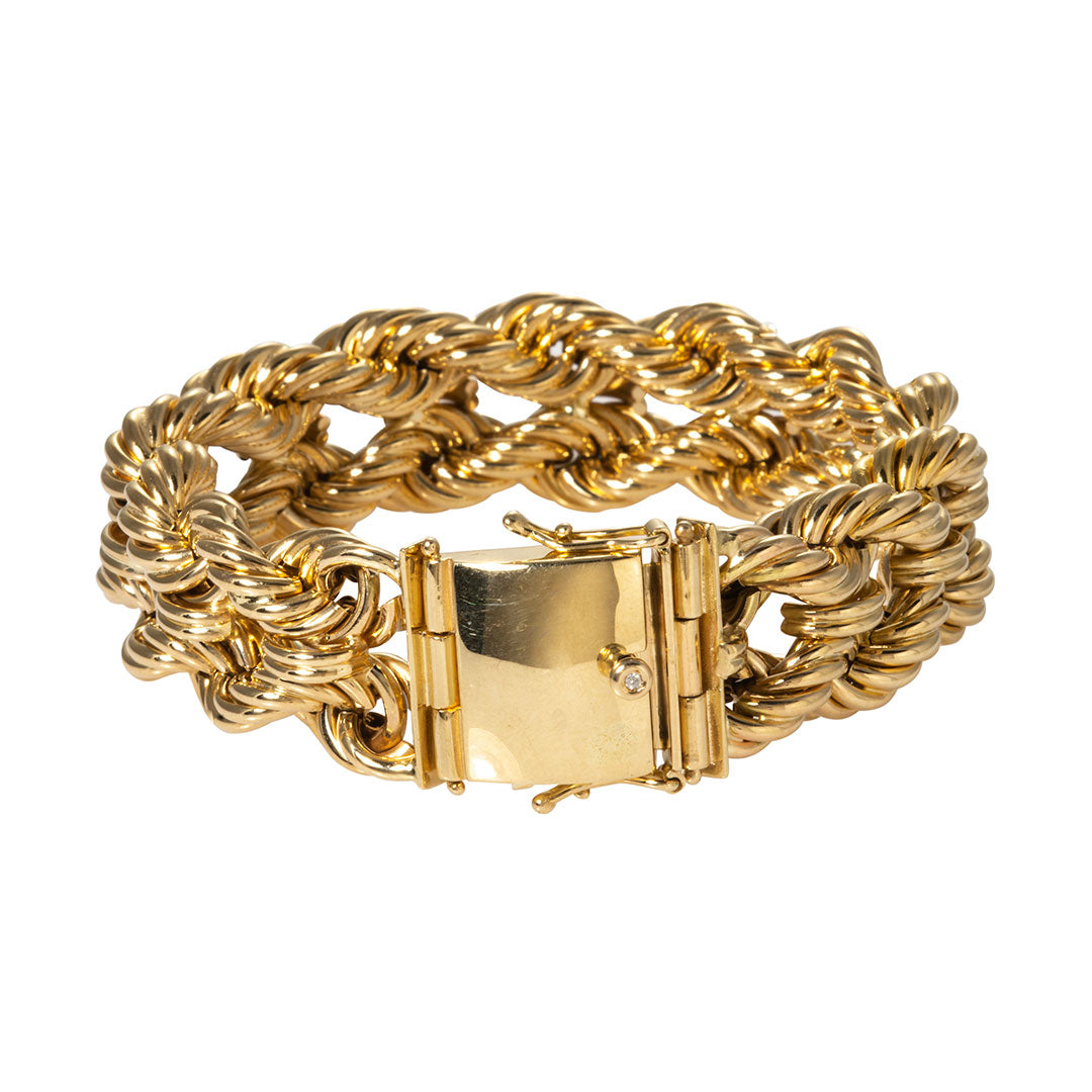 Vintage Louis Vuitton Yellow Gold Link Bracelet w/ Charms For Sale