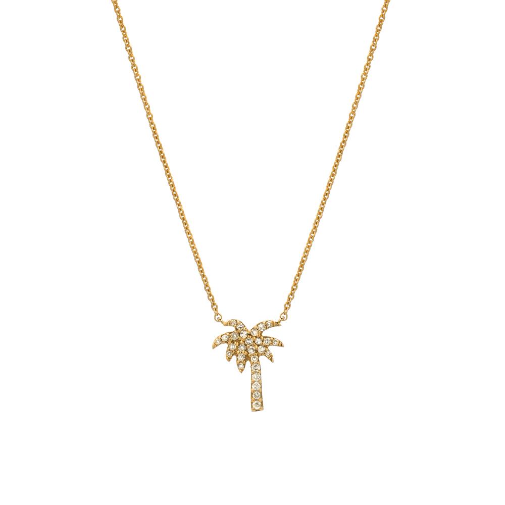 Vintage shops 14K Yellow Gold Palm Tree Pendant