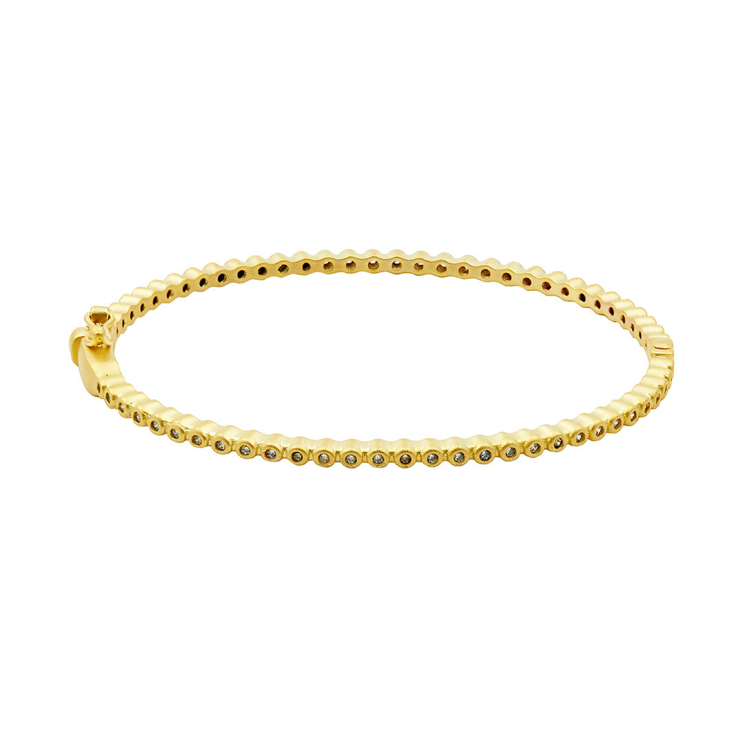 Freida Rothman | Stack This! Oval Eternity Hinged Bangle Gold & Black