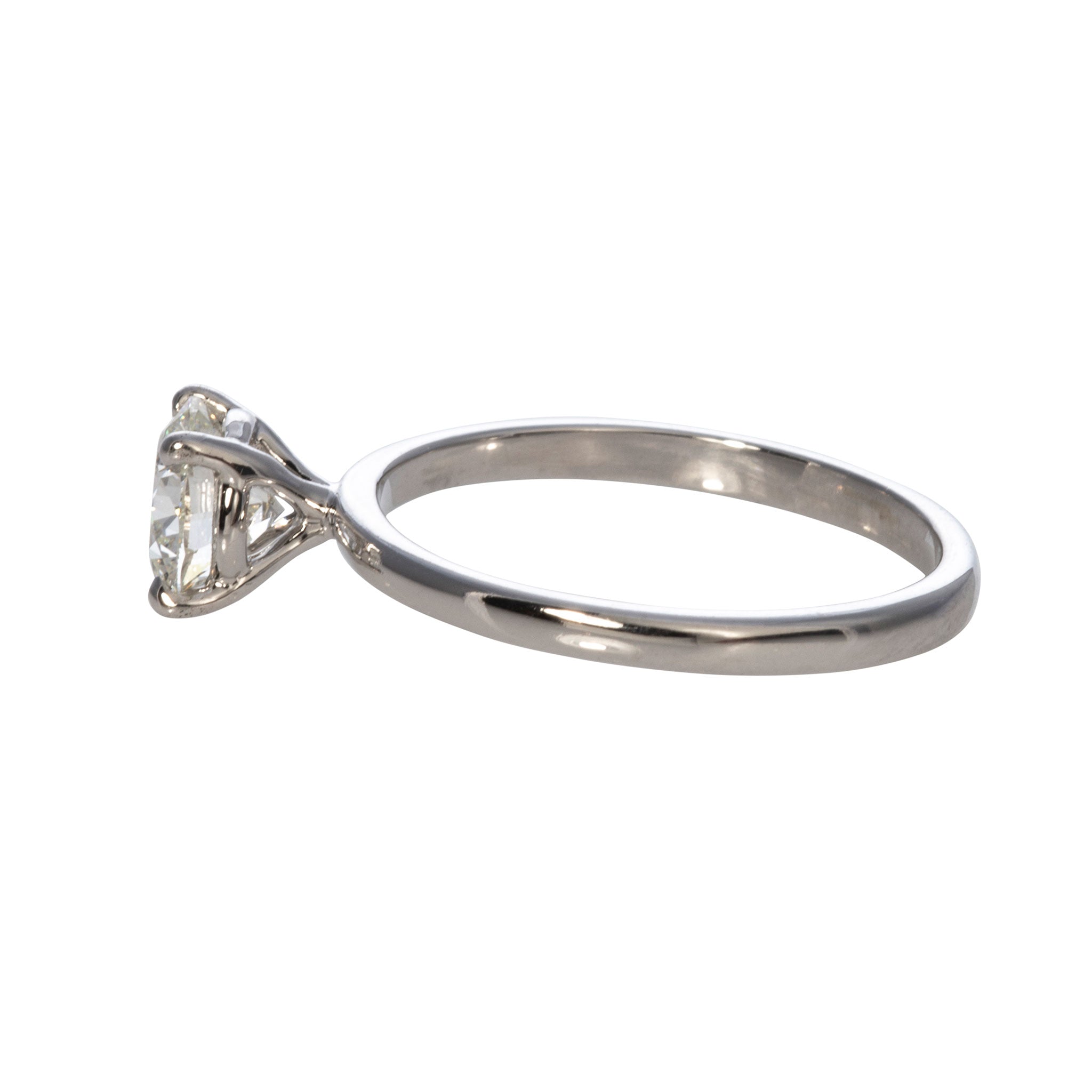 1ct Round Diamond Solitaire 14K White Gold Engagement Ring