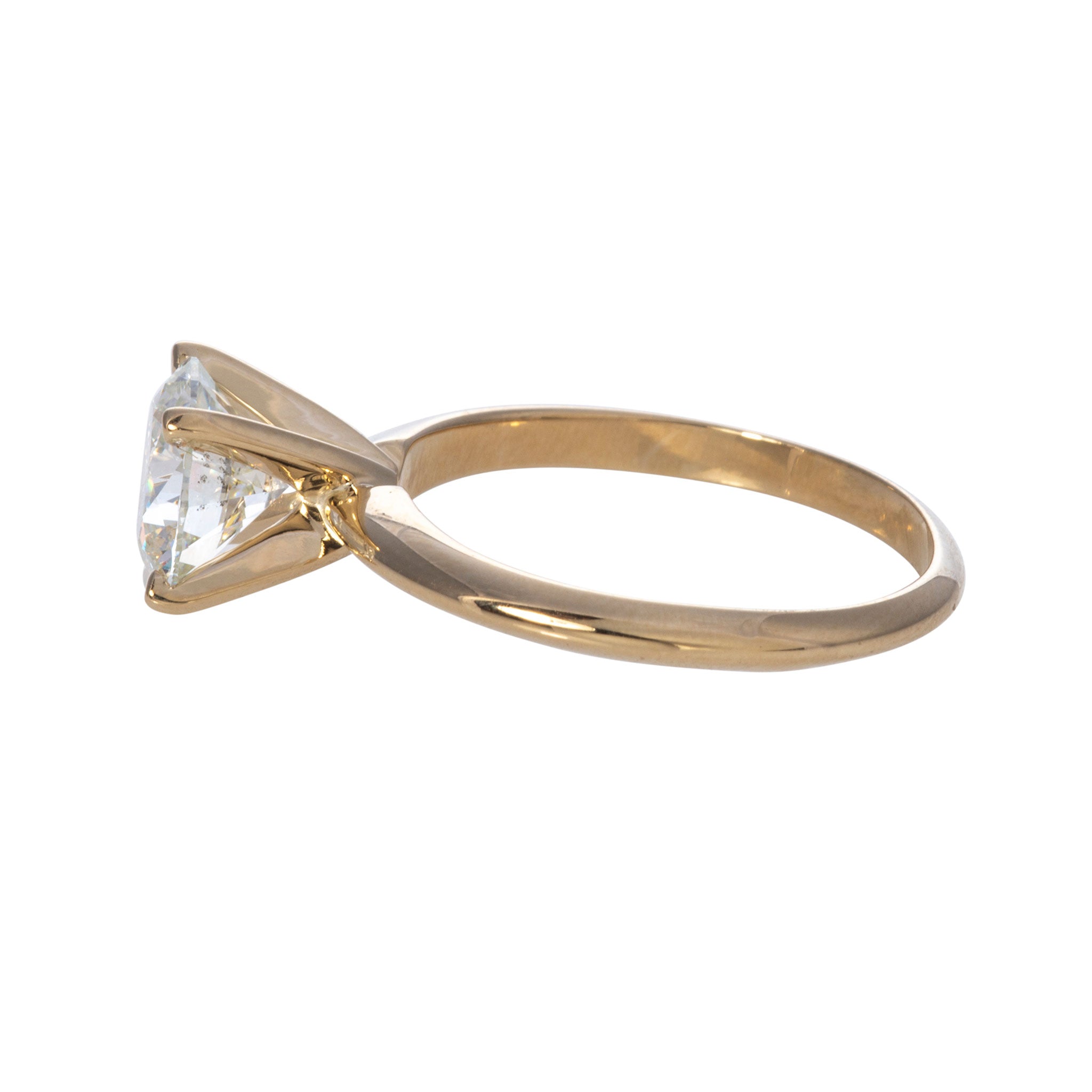 1.5ct Round Diamond Solitaire 14K Yellow Gold Engagement Ring