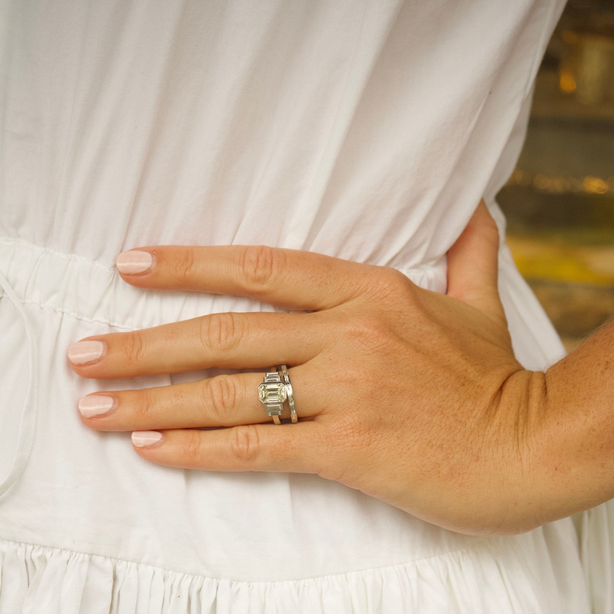 Single Stone Platinum Caroline Ring