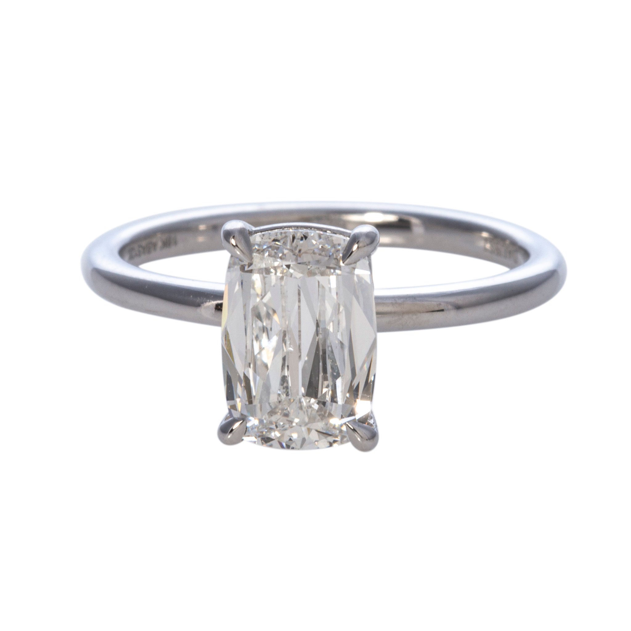1.5ct Cushion Diamond Solitaire 18K White Gold Engagement Ring