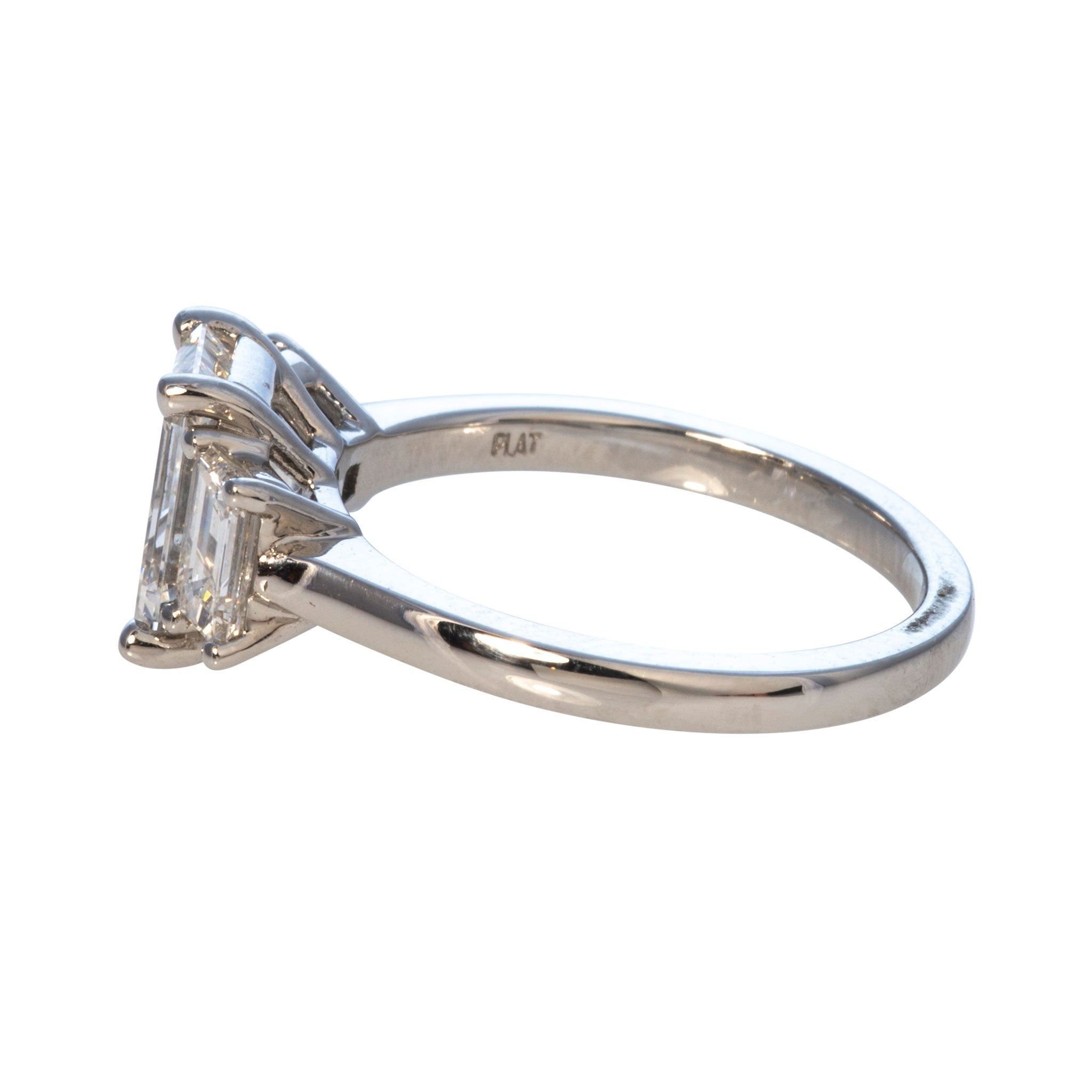 2.52ctw Emerald-Cut Diamond Three Stone Platinum Ring