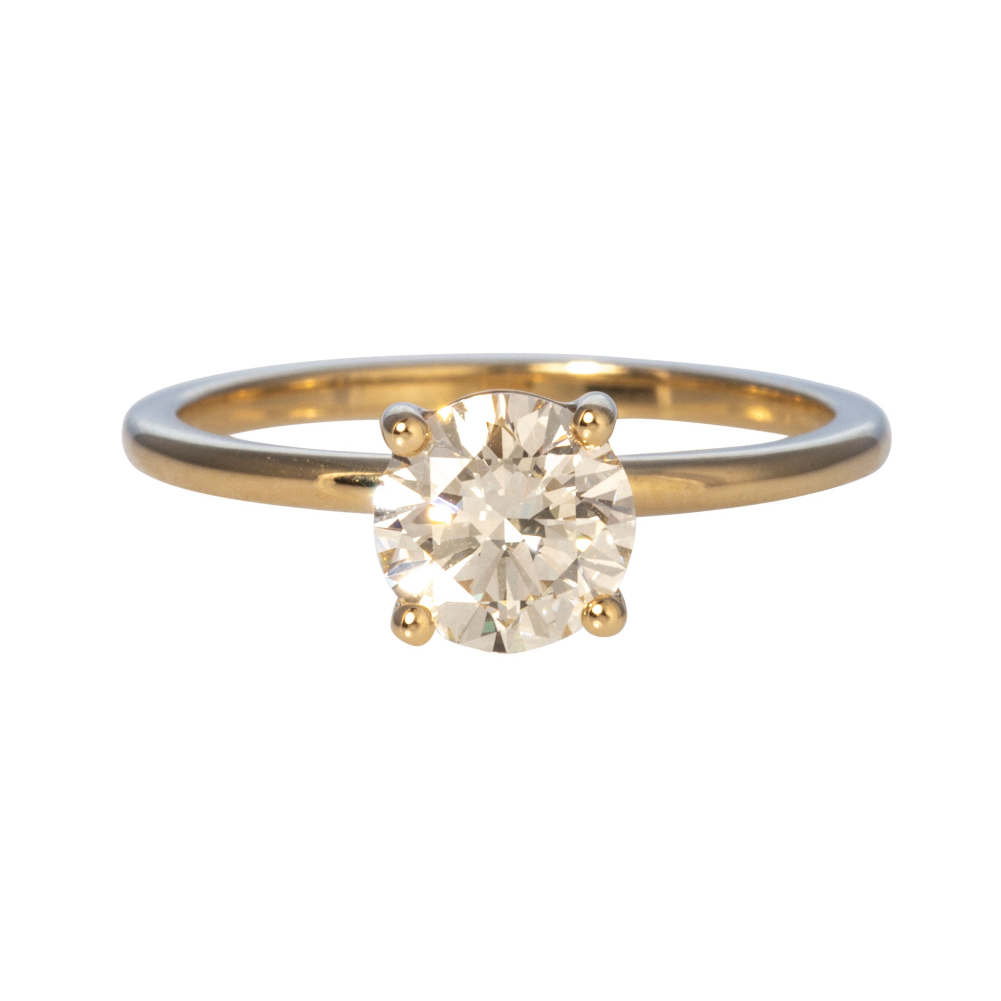 1ct J SI1 Round Diamond Solitaire 14K Yellow Gold Engagement Ring