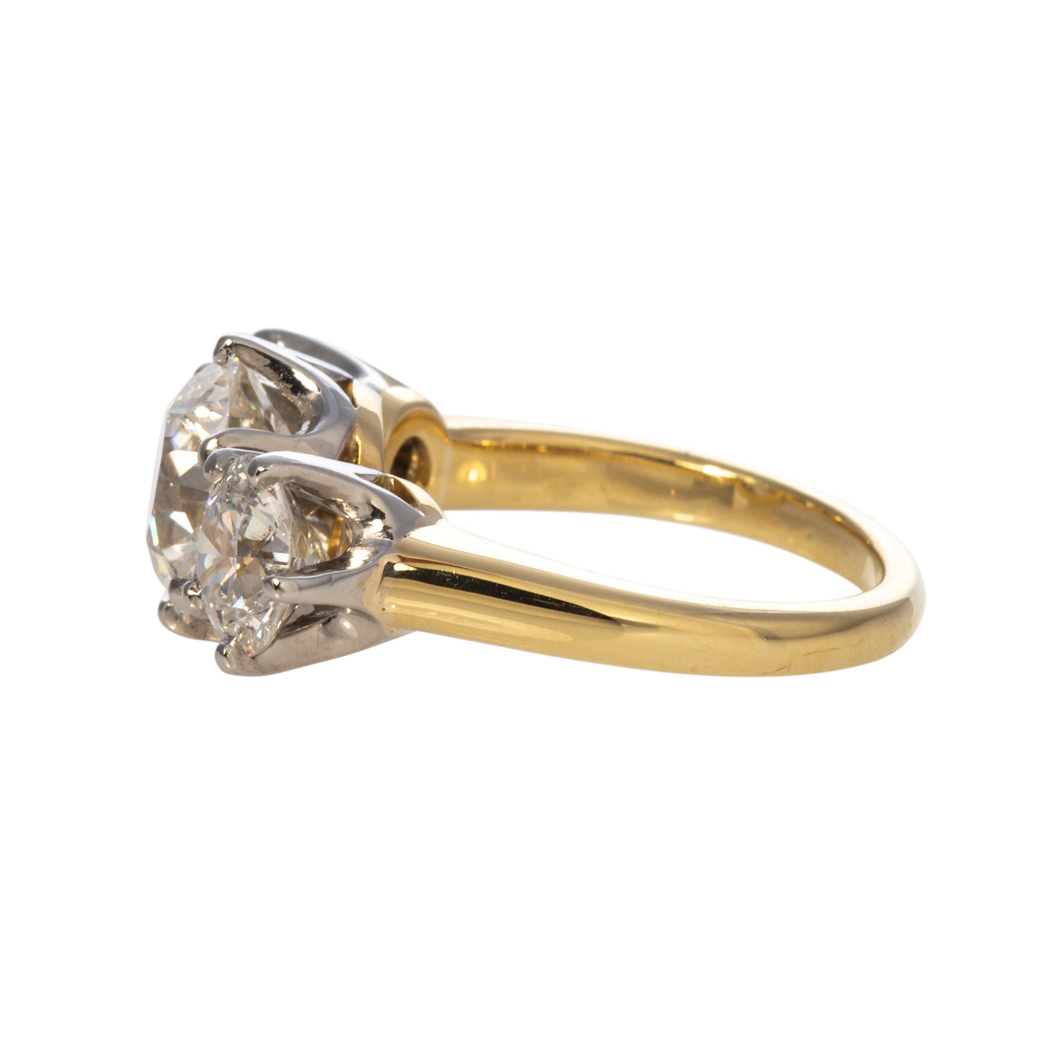 Estate 5.43ctw Old European Brilliant Diamond Three-Stone Ring