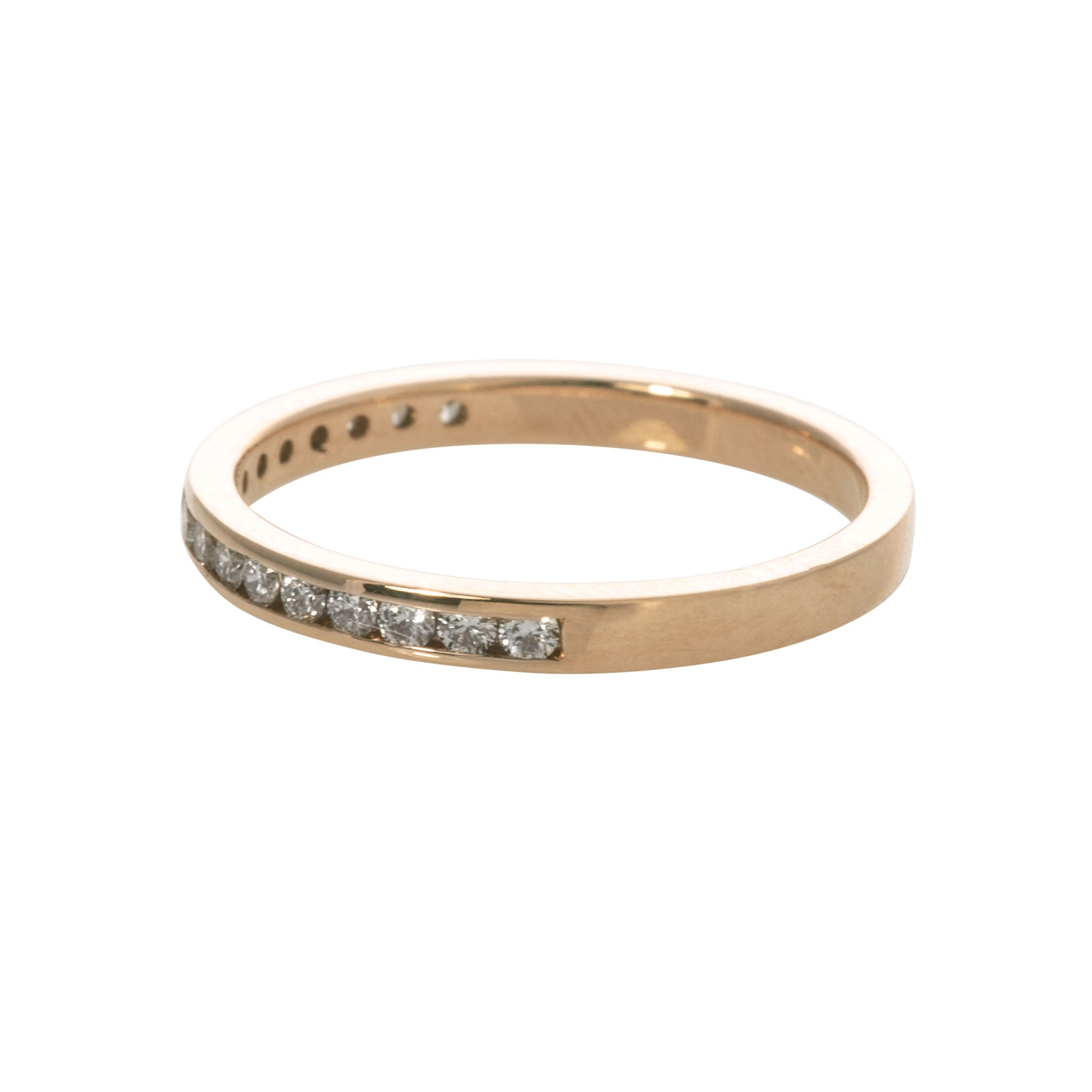 .25ct Diamond Channel Set 14K Yellow Gold Halfway Band