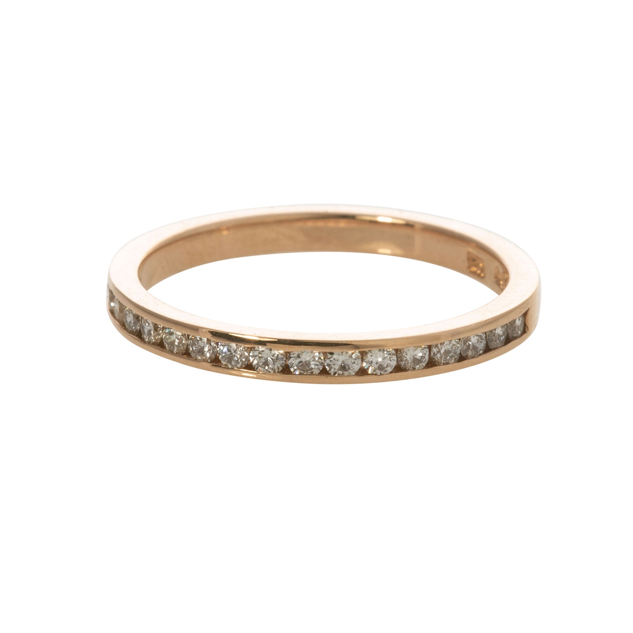 .25ct Diamond Channel Set 14K Yellow Gold Halfway Band