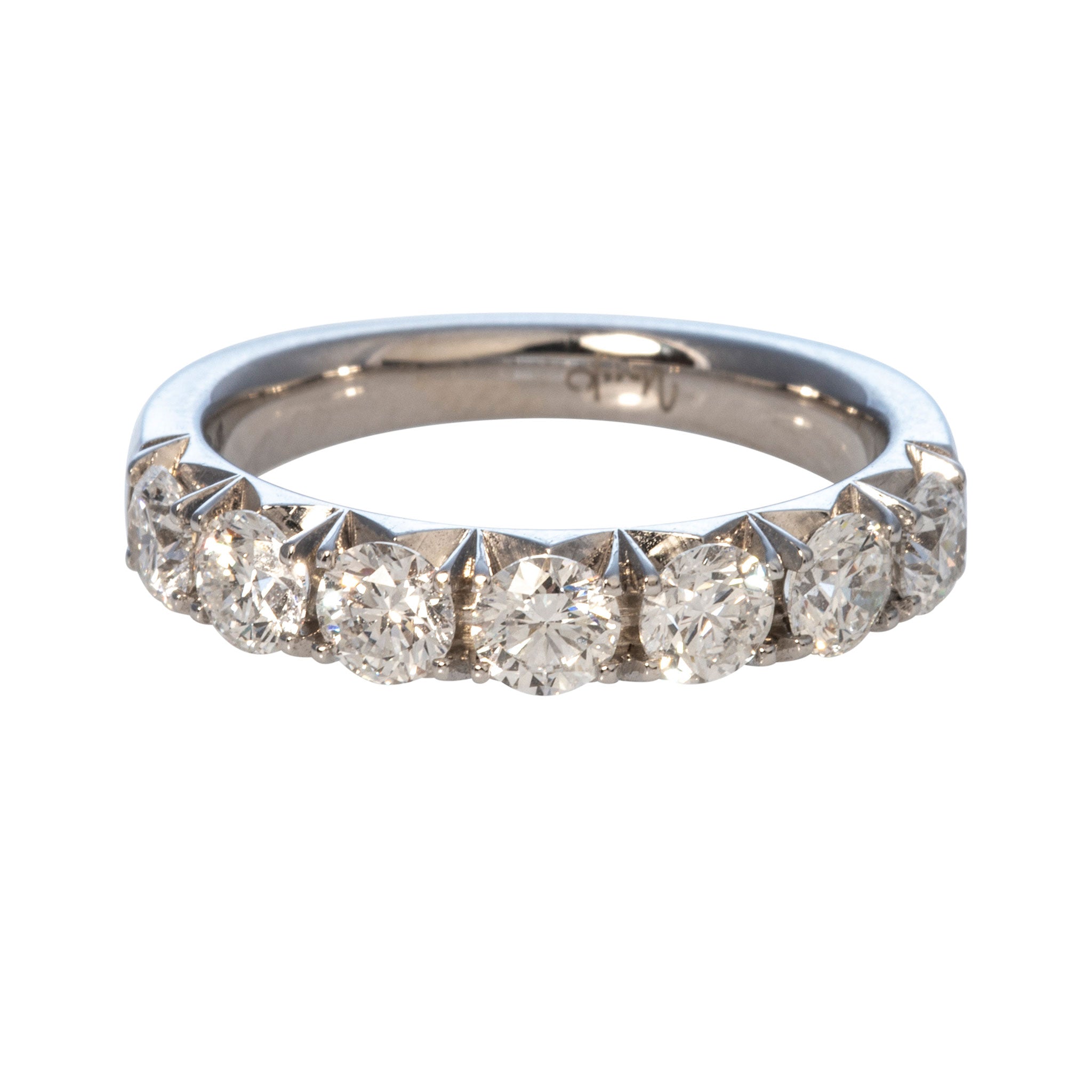 1.4ct Diamond 7-Stone 14K White Gold Halfway Band