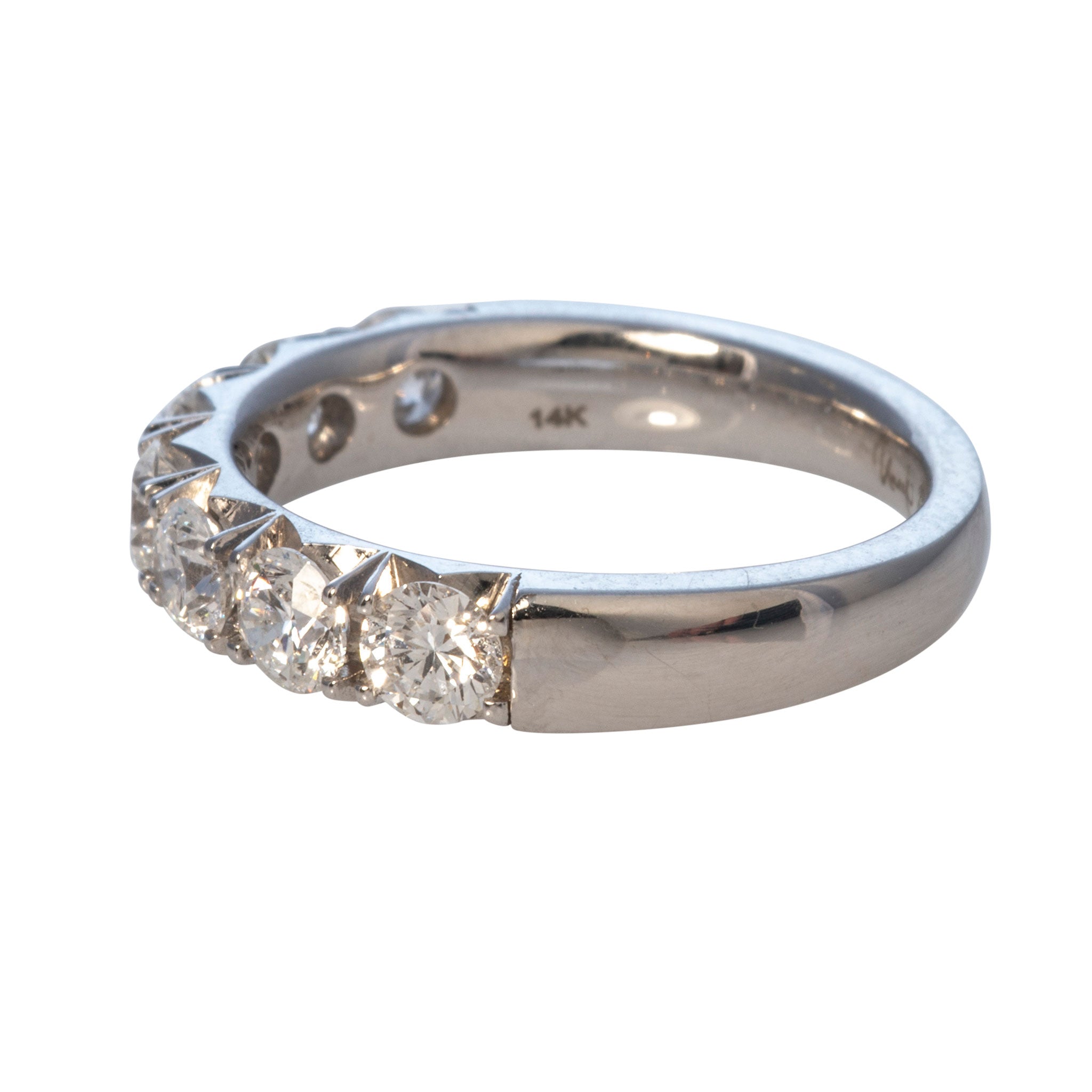 1.4ct Diamond 7-Stone 14K White Gold Halfway Band