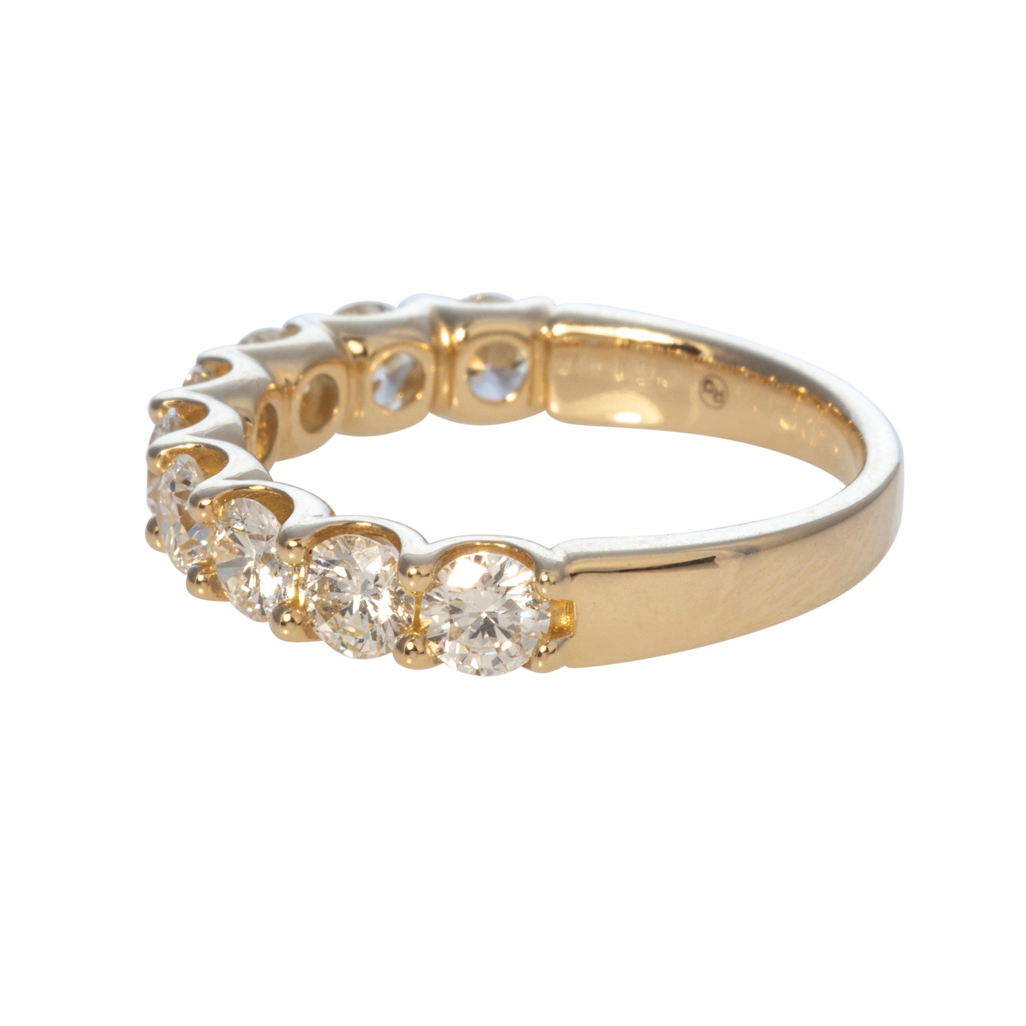 1.5ct Round Diamond 9-Stone 14K Yellow Gold Band