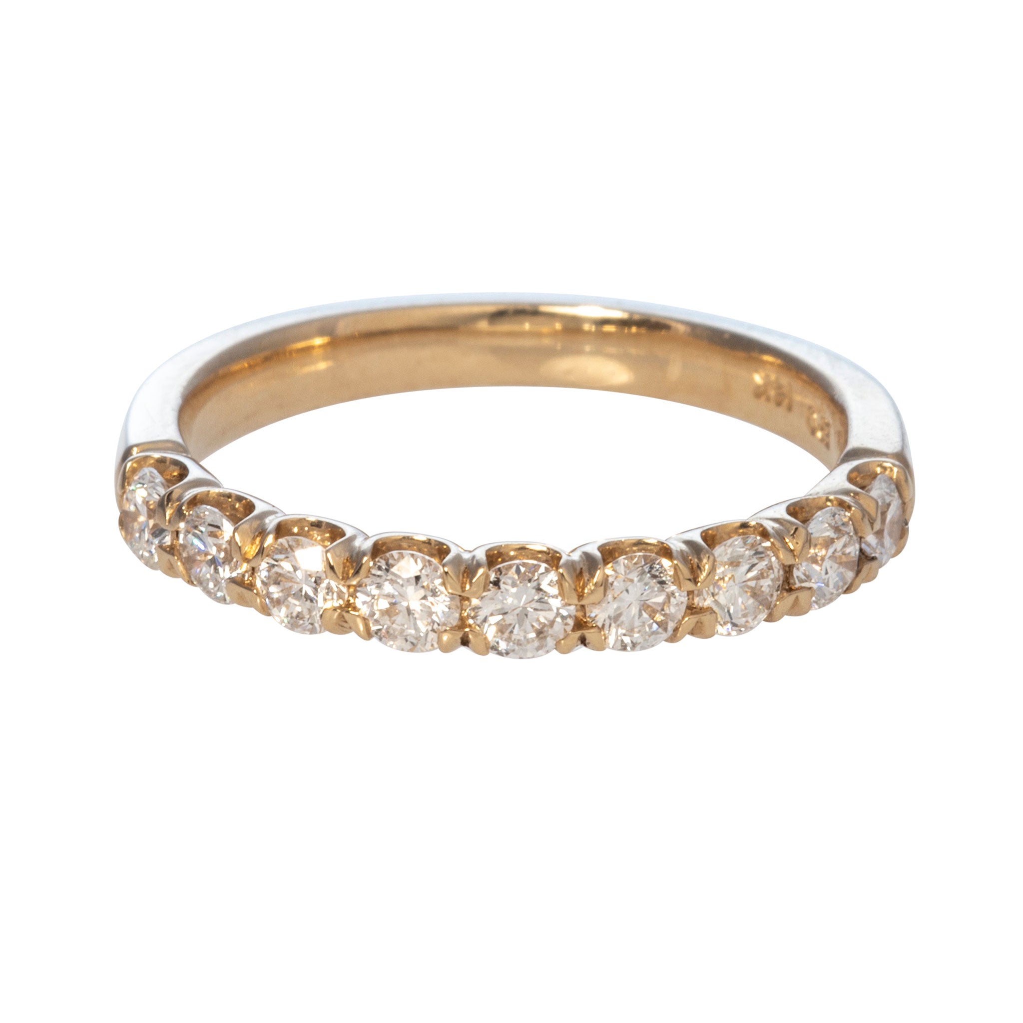 .65ct Diamond Pavé 9-Stone 14K Yellow Gold Halfway Band