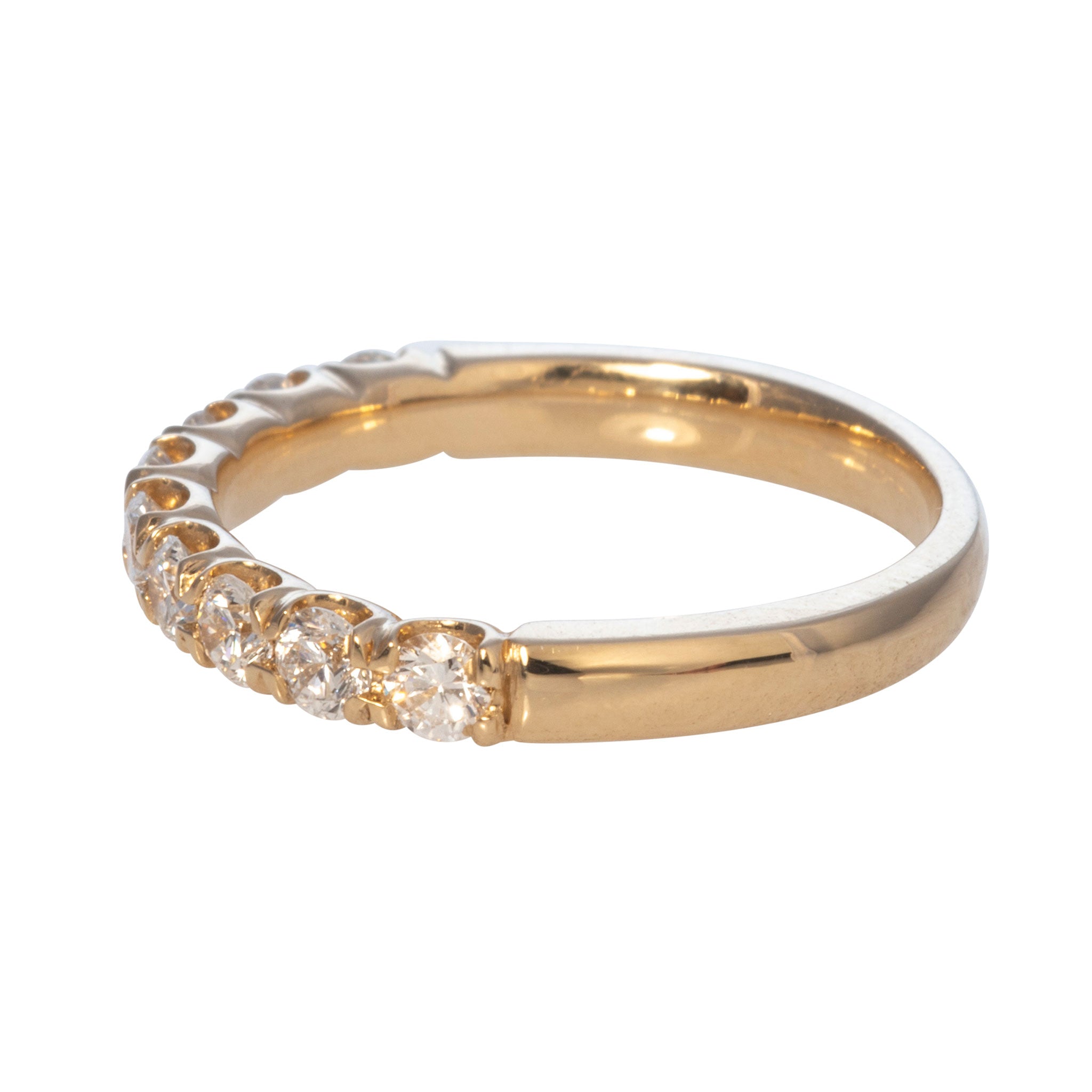 .65ct Diamond Pavé 9-Stone 14K Yellow Gold Halfway Band