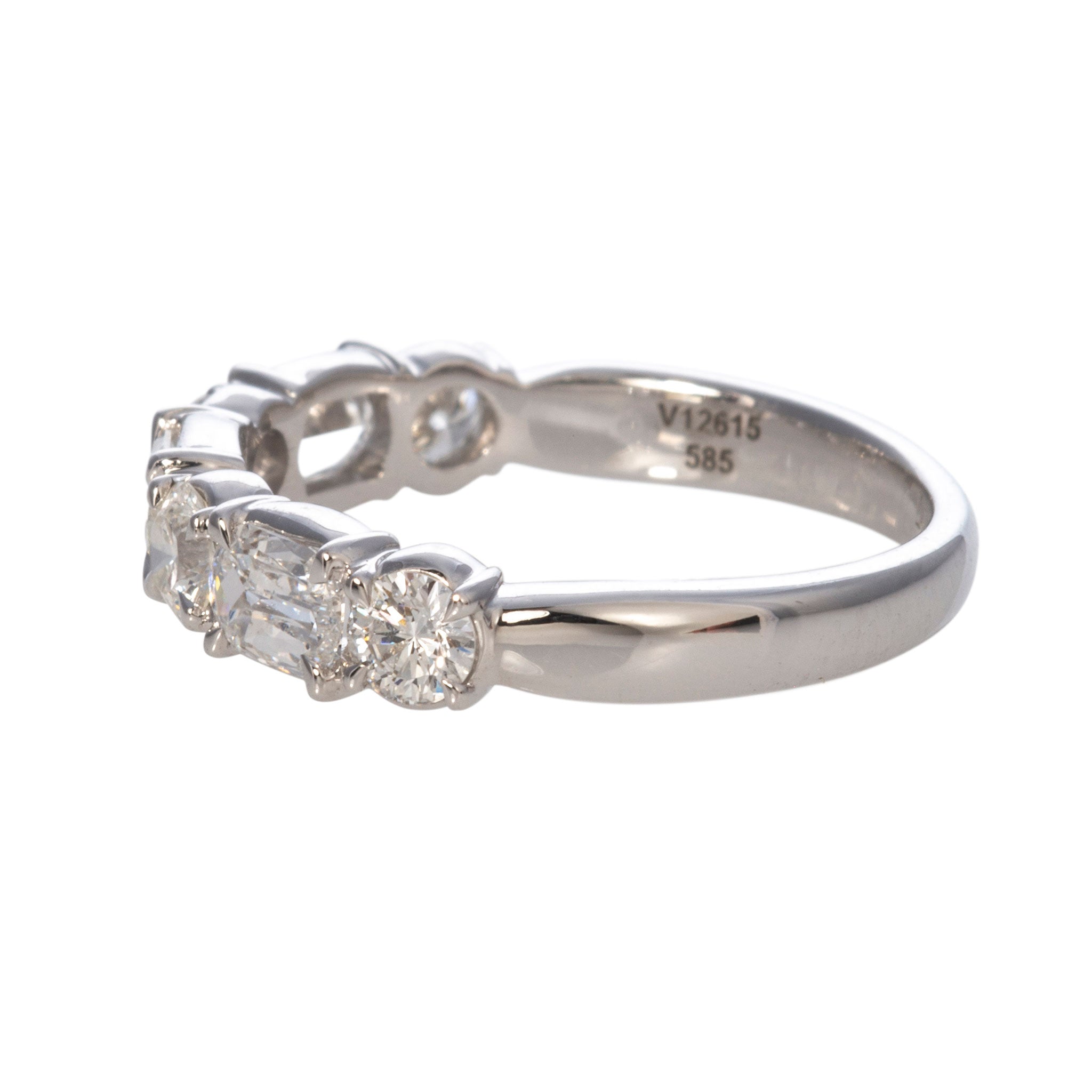 1.12ctw L’Amour Crisscut & Round Diamond 7-Stone Band