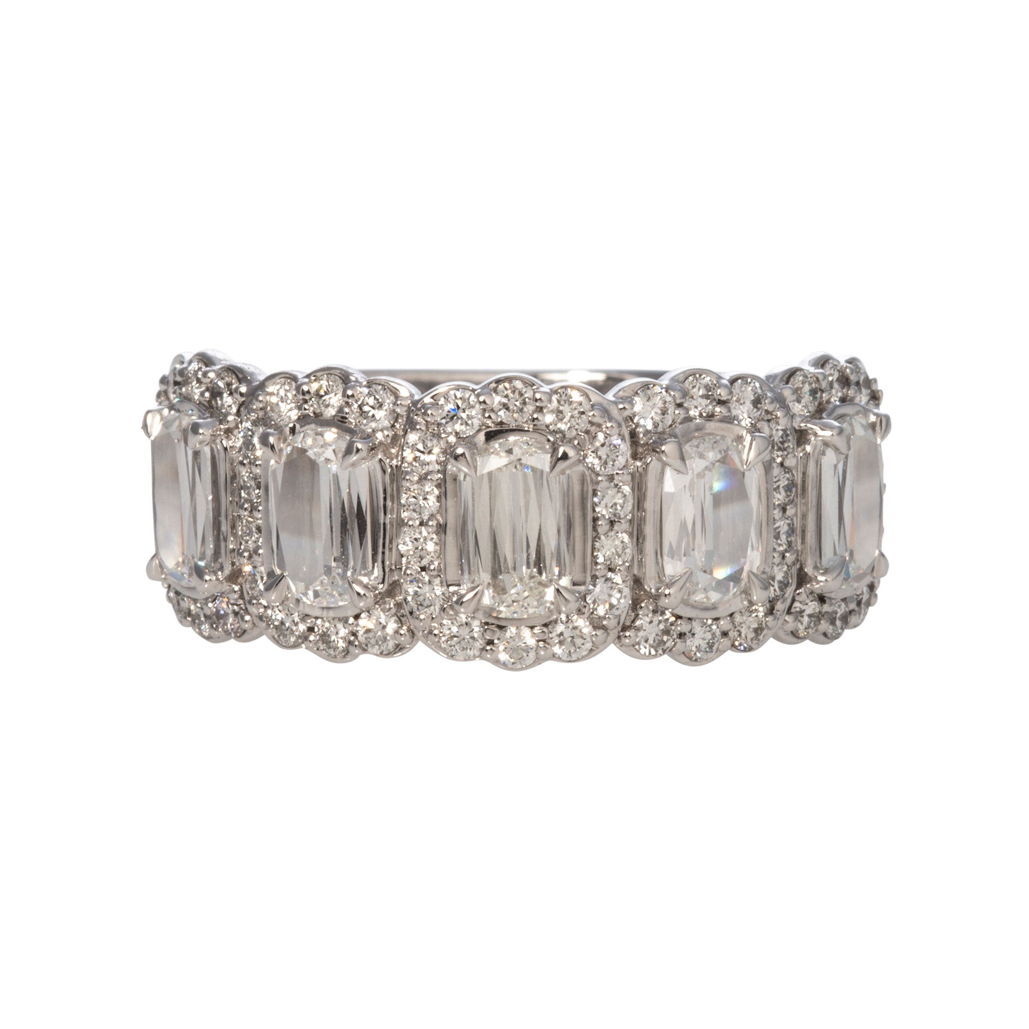 1.69ctw L’Amour Crisscut Diamond Five-Stone Halo Band