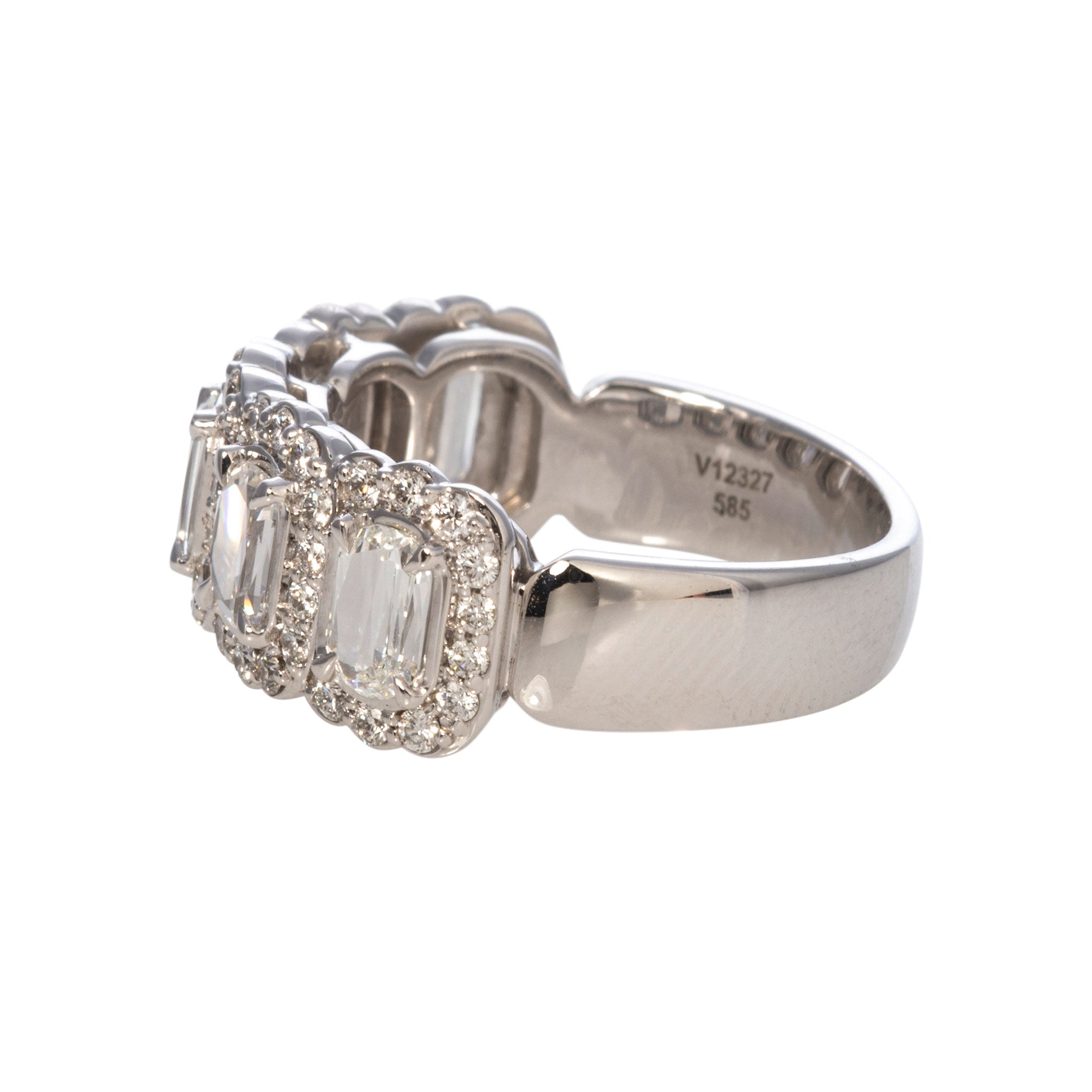 1.69ctw L’Amour Crisscut Diamond Five-Stone Halo Band