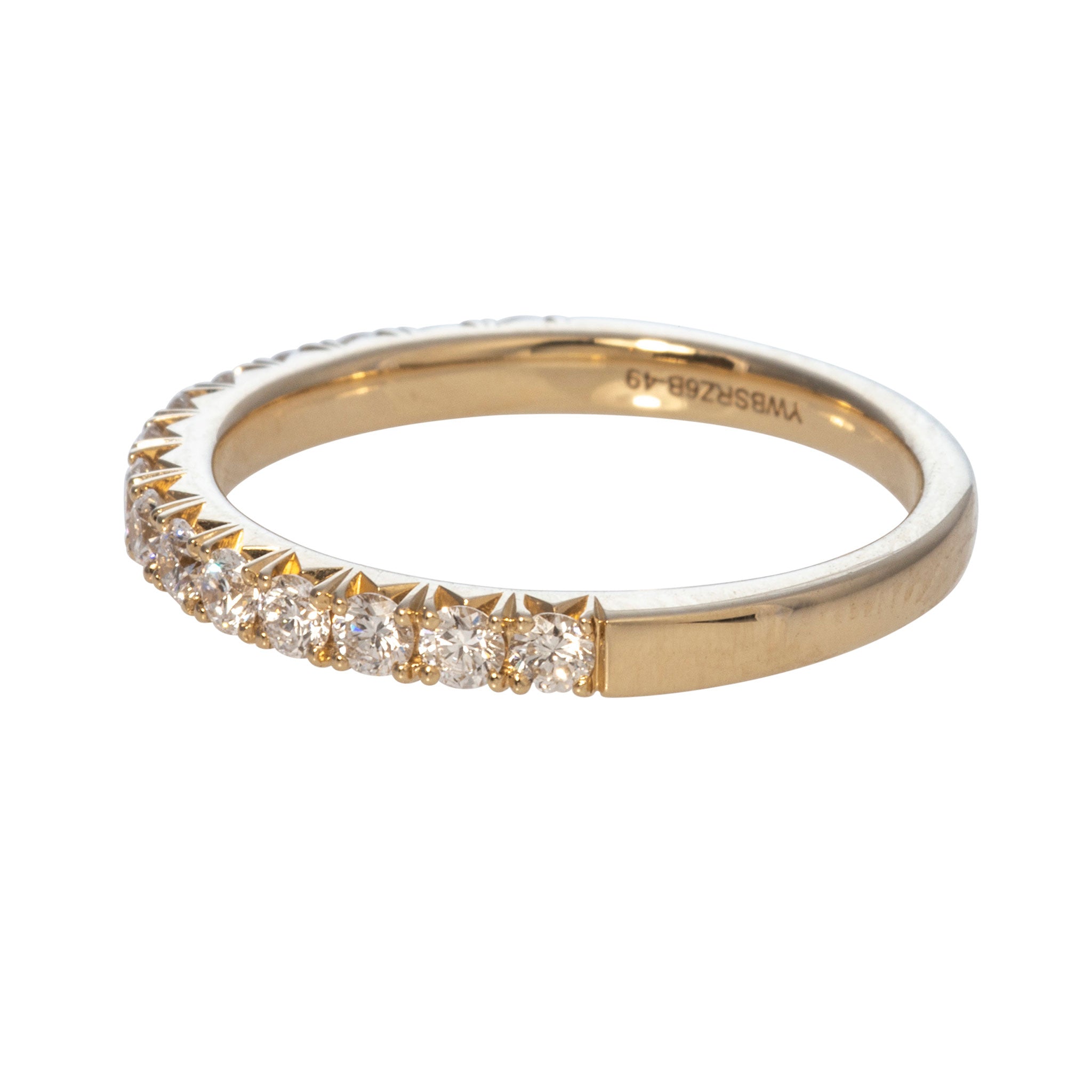 Henri Daussi .45ct Round Diamond Pavé 14K Yellow Gold Halfway Band