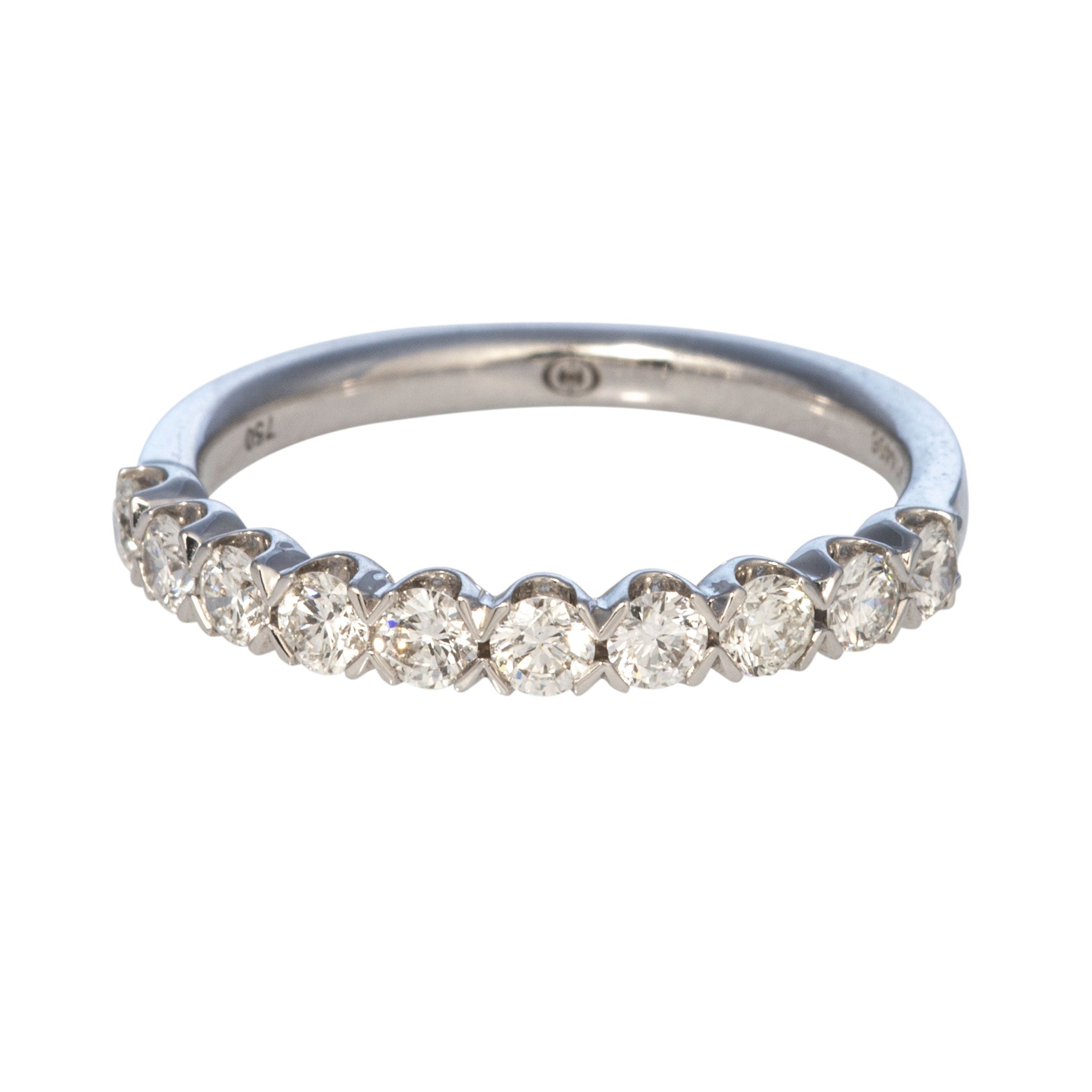 .55ctw Round Diamond 18K White Gold Halfway Band