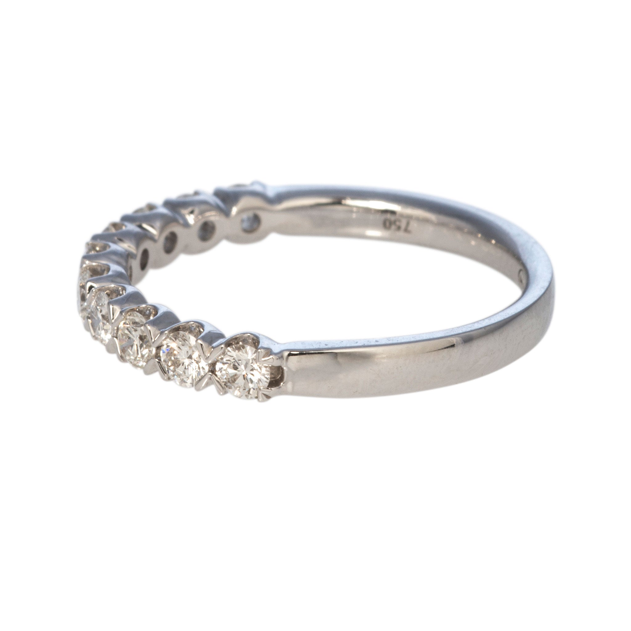 .55ctw Round Diamond 18K White Gold Halfway Band