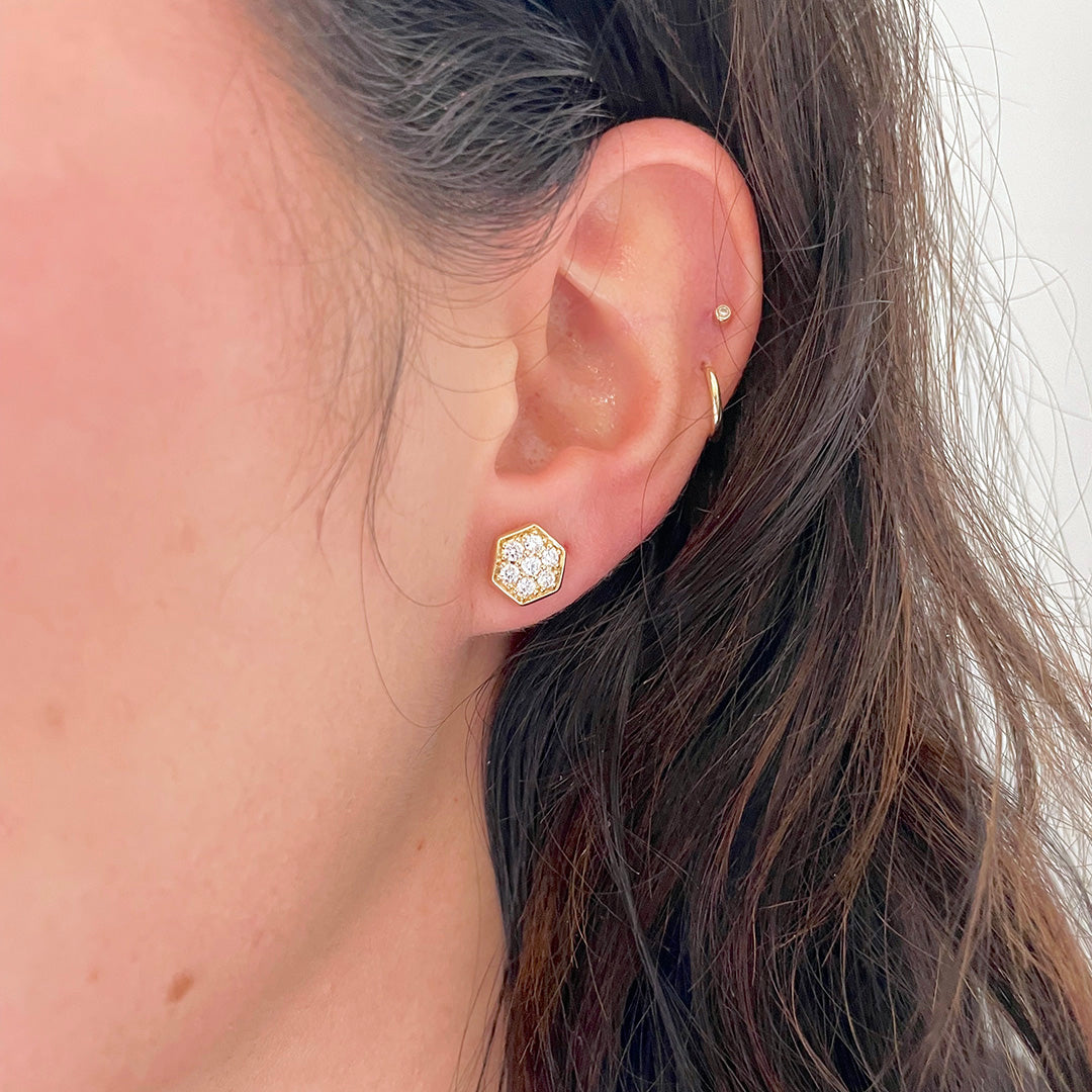 Hexagon sales earrings studs