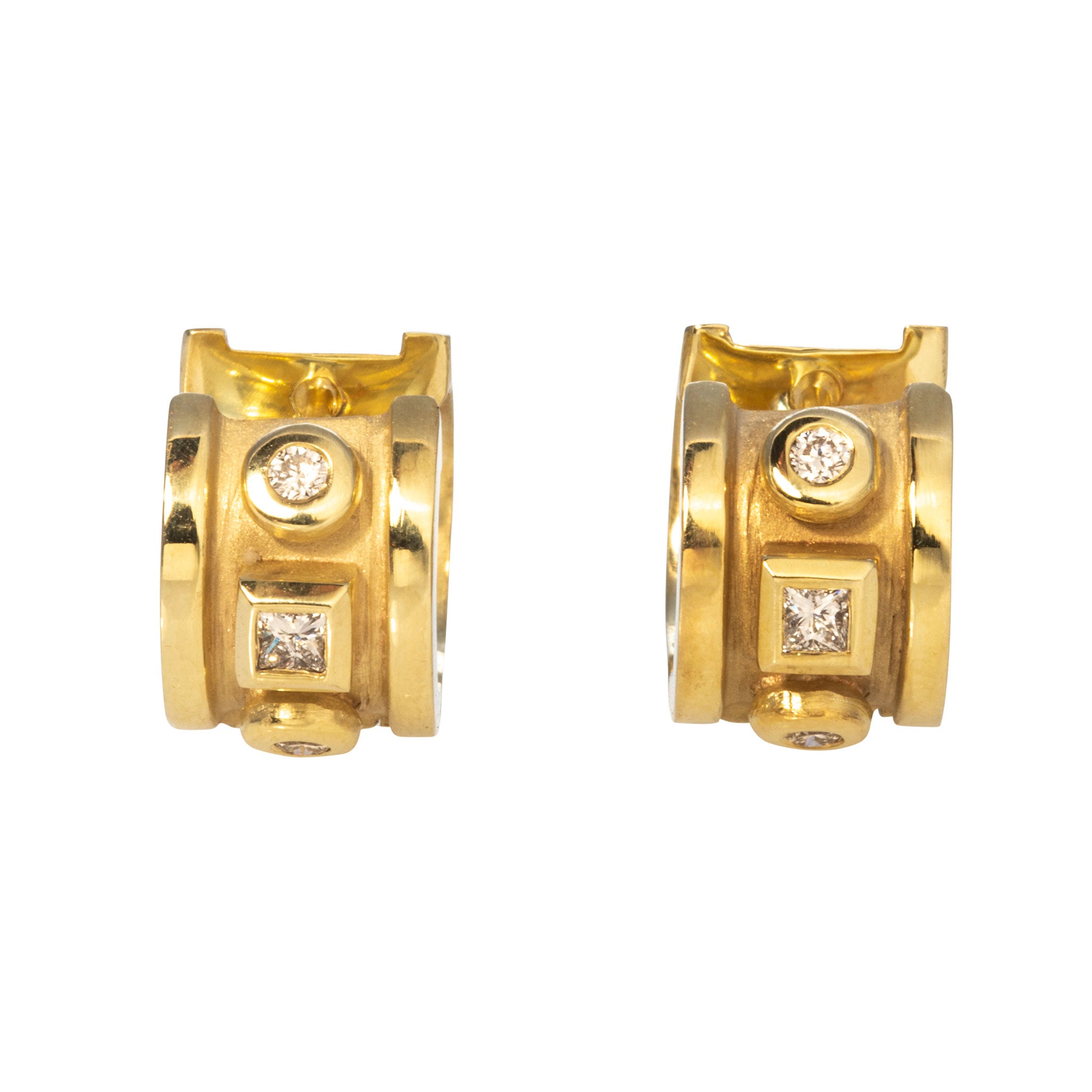 Mazza Diamond 14K Yellow Gold Huggie Earrings