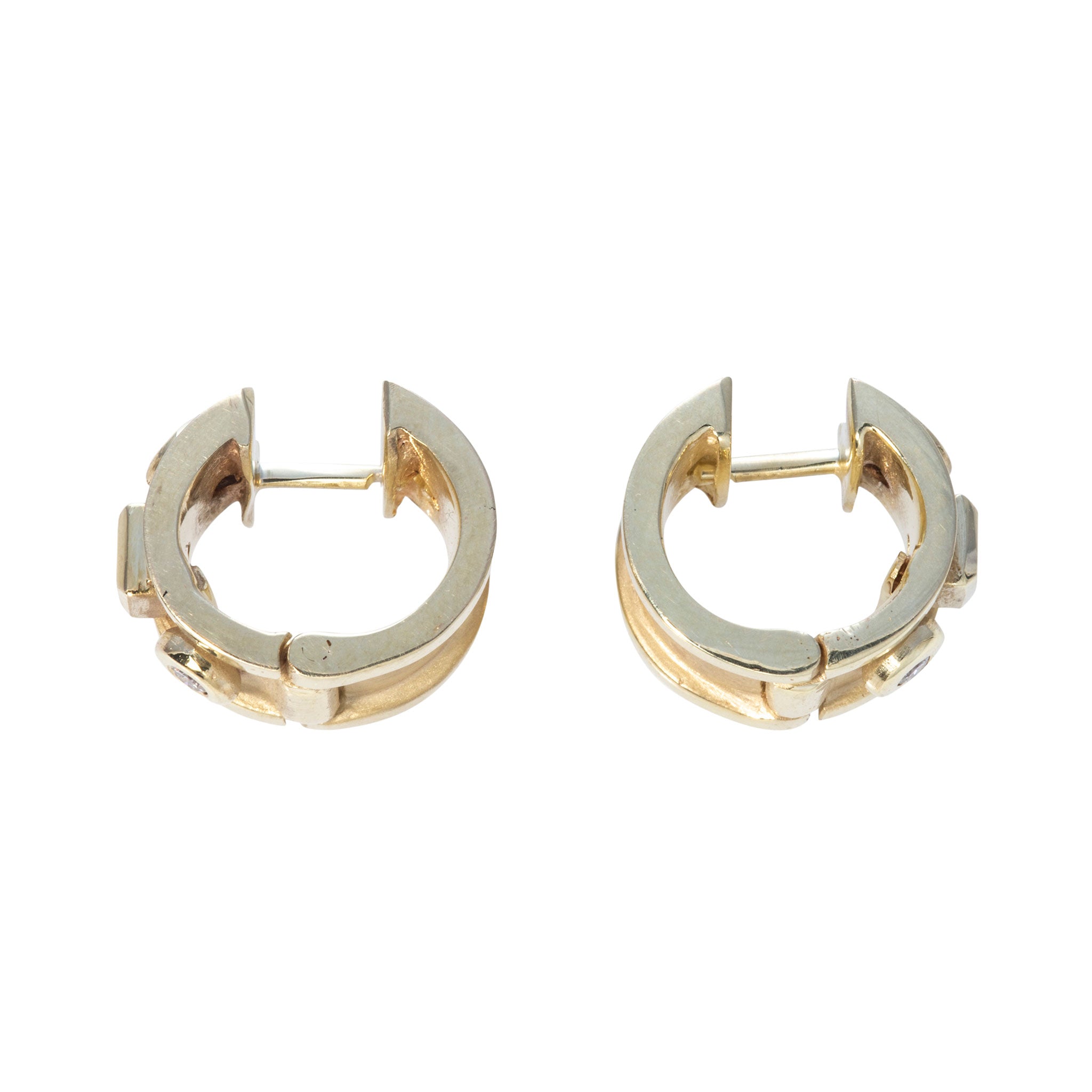 Mazza Diamond 14K Yellow Gold Huggie Earrings