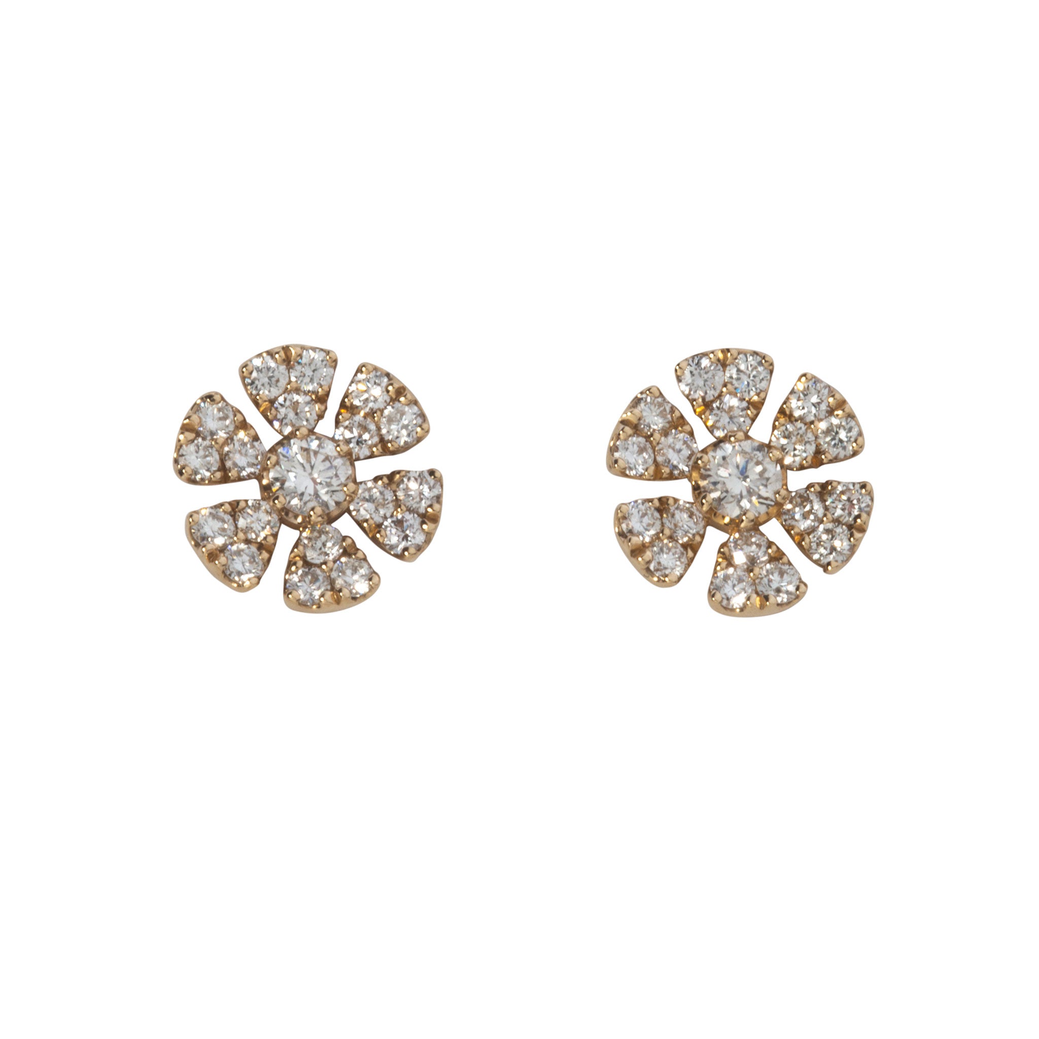 .5ct Diamond 14K Yellow Gold Daisy Stud Earrings