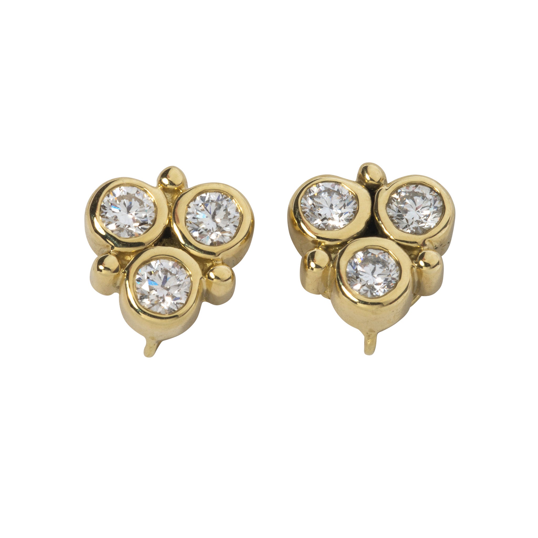 Mazza Diamond Trio 18K Yellow Gold Earrings