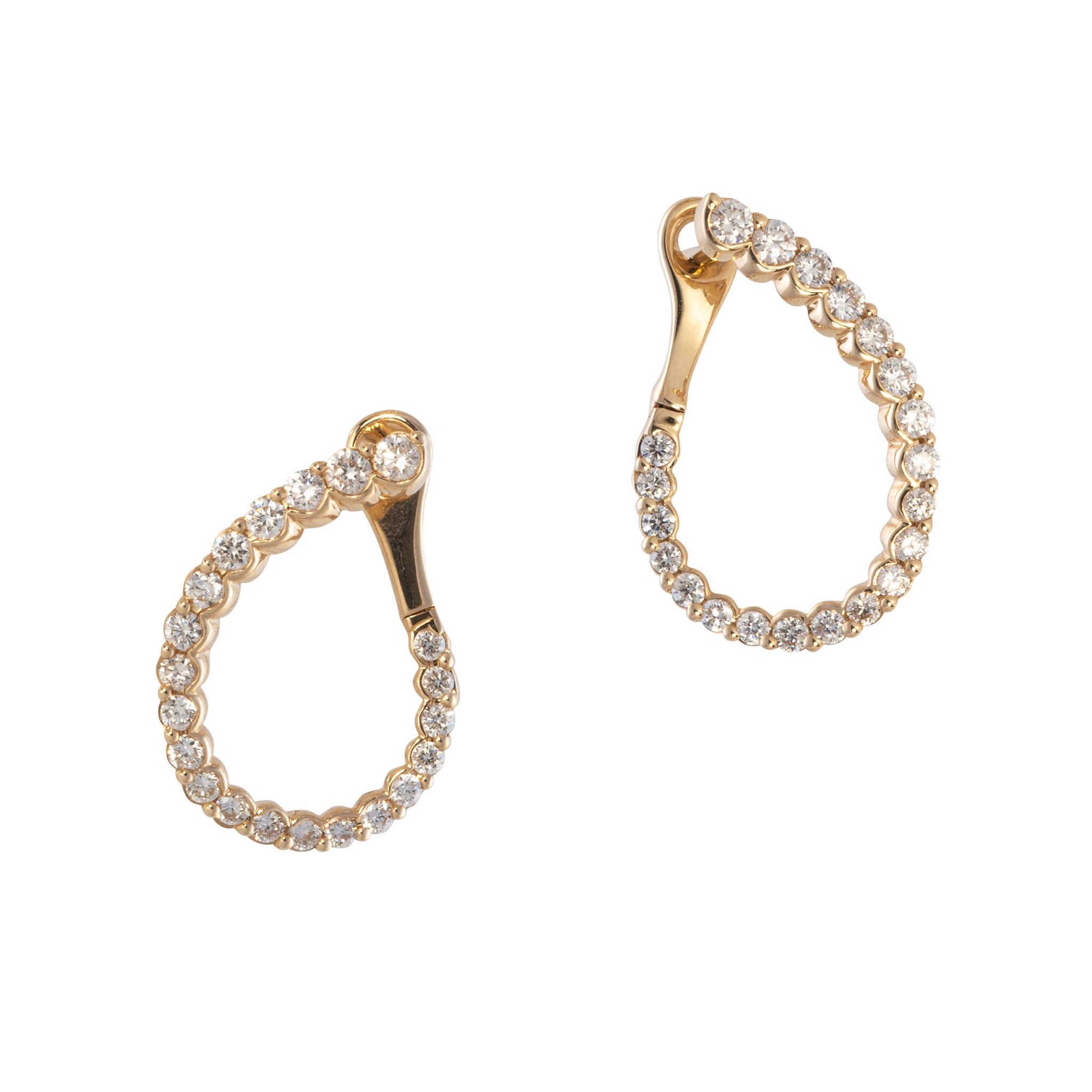 .70ctw Graduated Diamond Front to Back 14K Gold Earrings