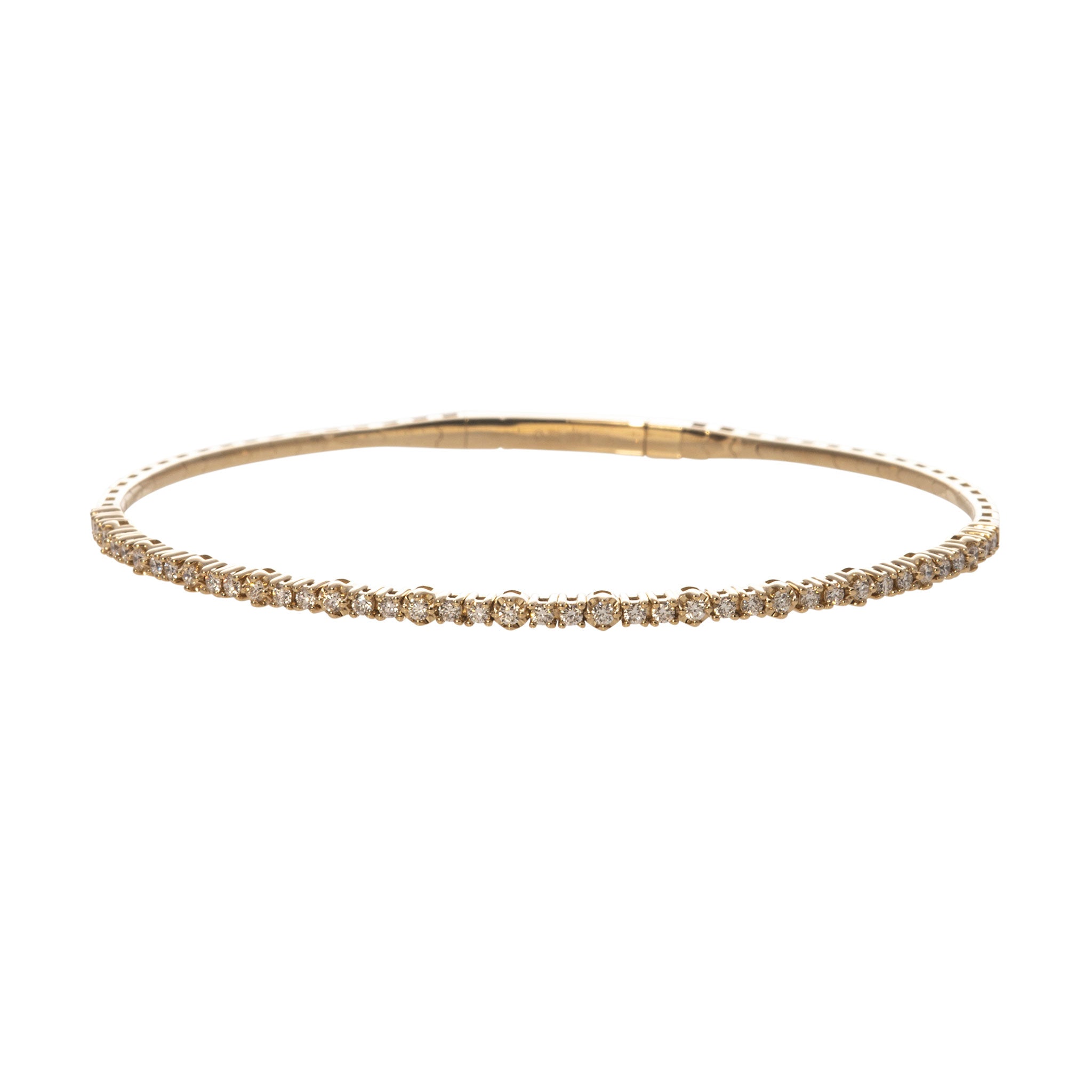 .50ct Diamond 14K Yellow Gold Flexible Bangle