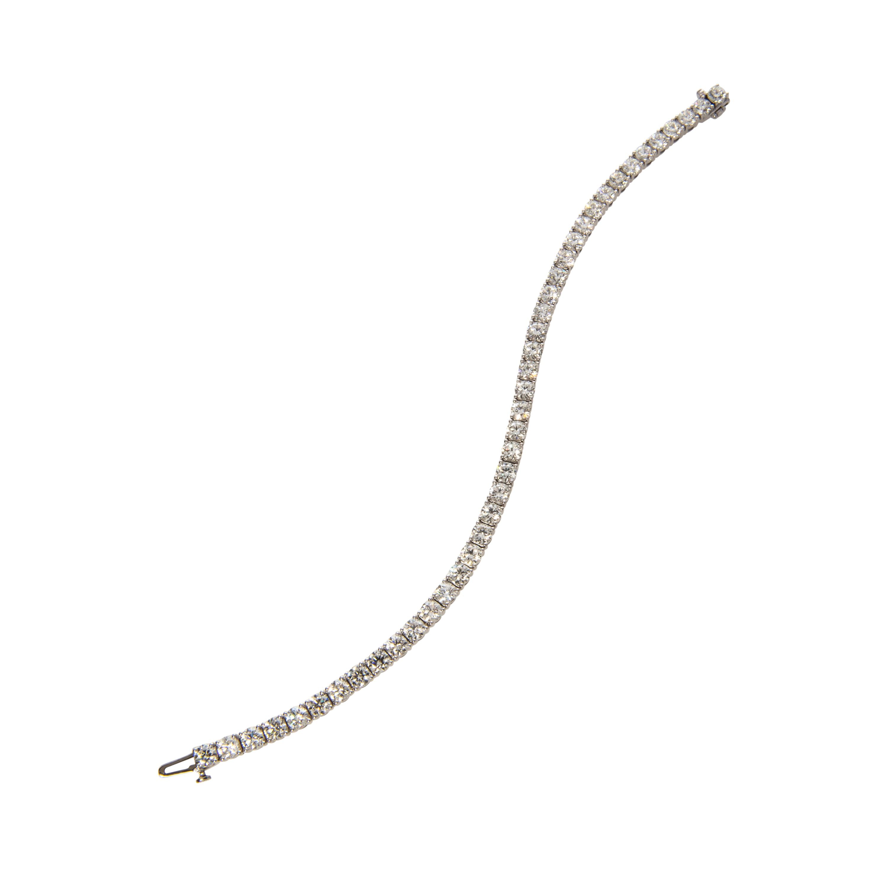 9.86ct Diamond 18K White Gold Line Bracelet