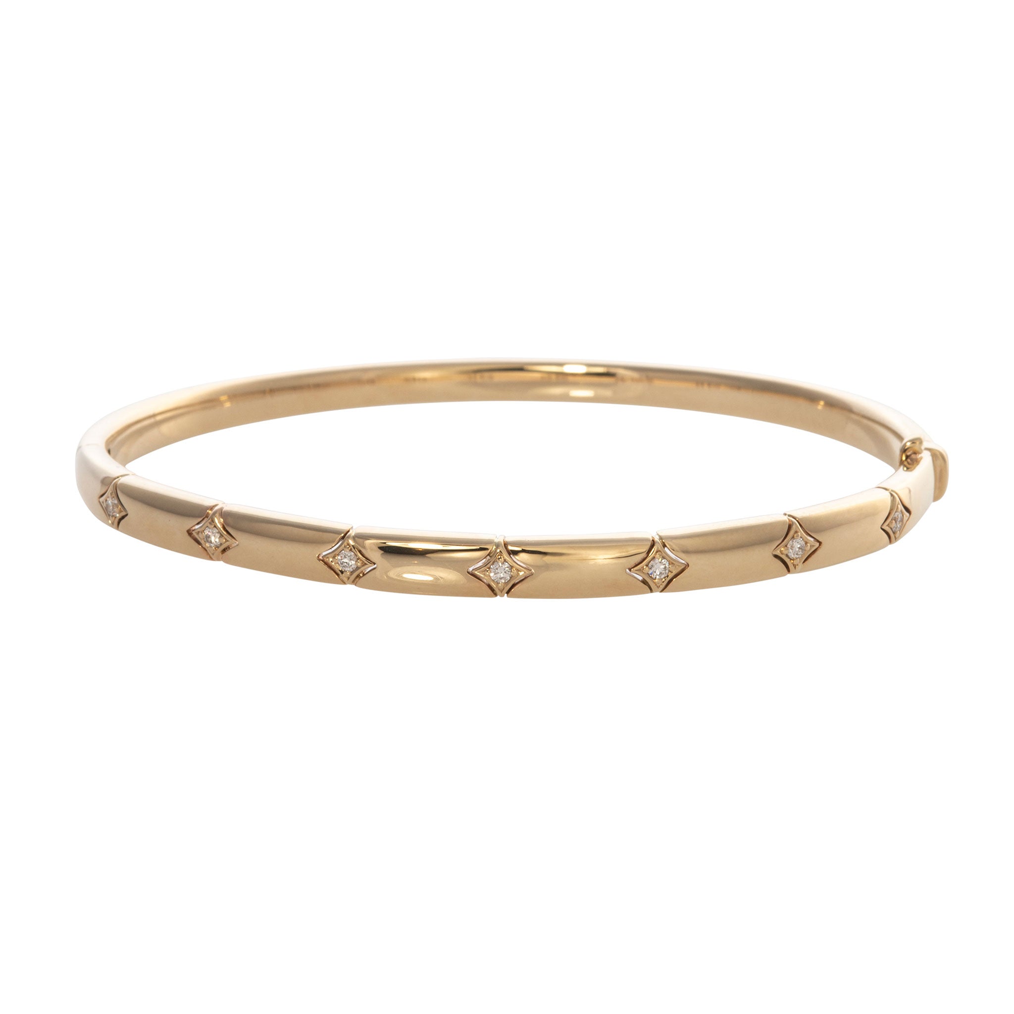 .18ctw Diamond Star 14K Yellow Gold Bangle