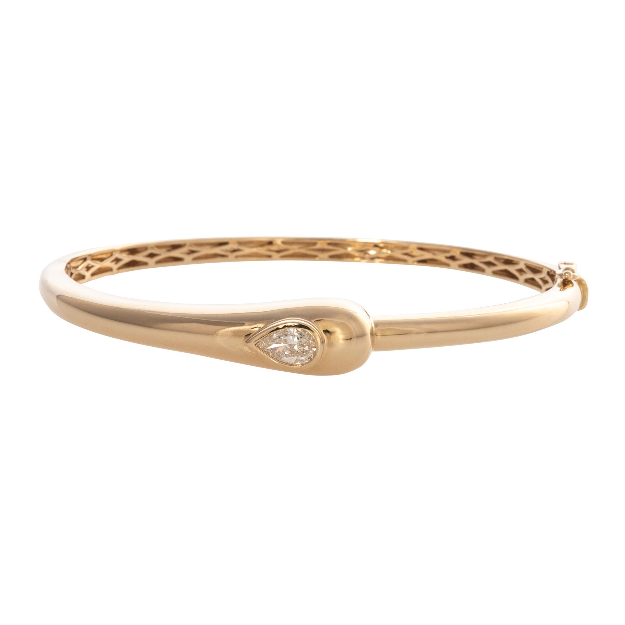 .52ctw Pear Diamond 14K Yellow Gold Bangle