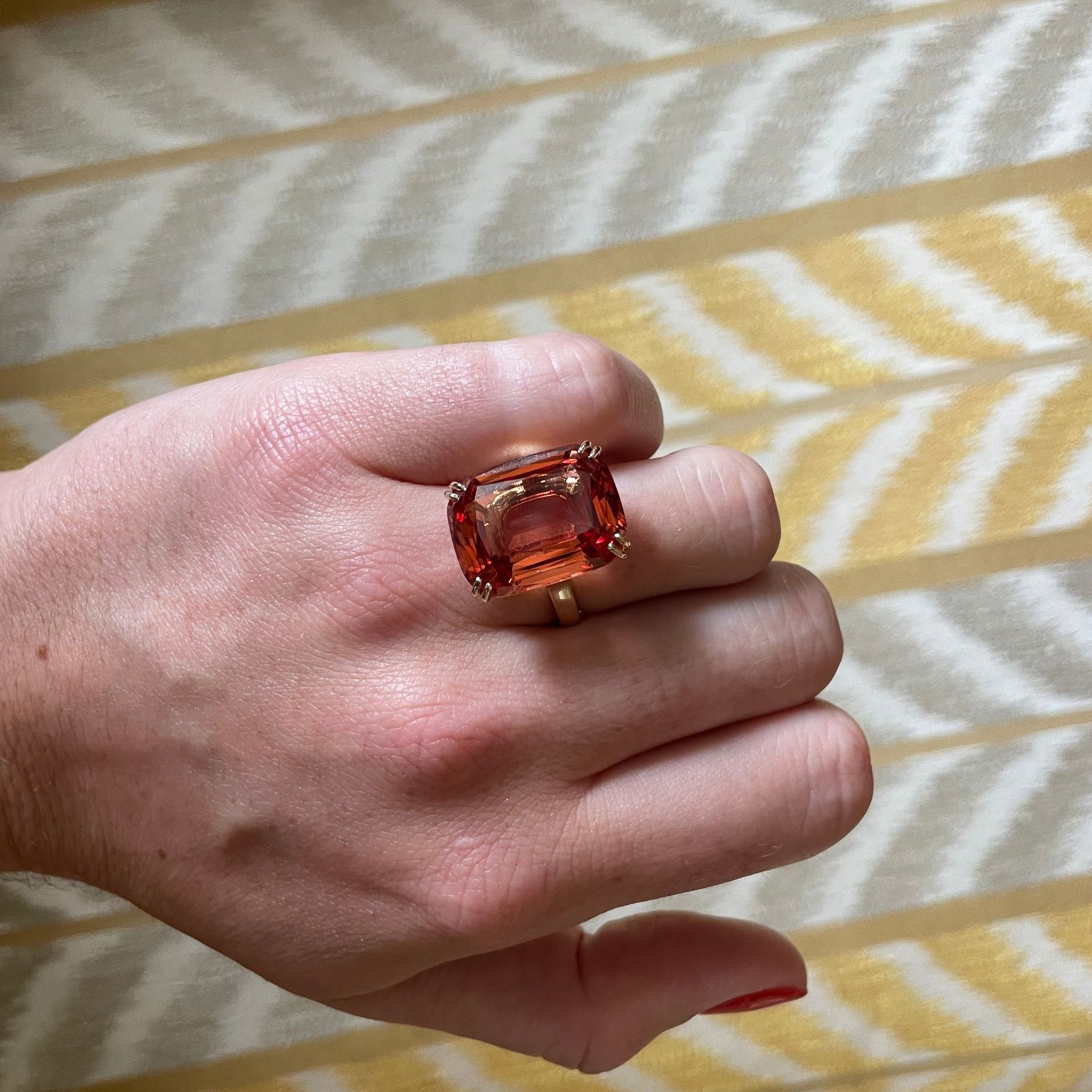 28ct Imperial Topaz 14K Yellow Gold Ring