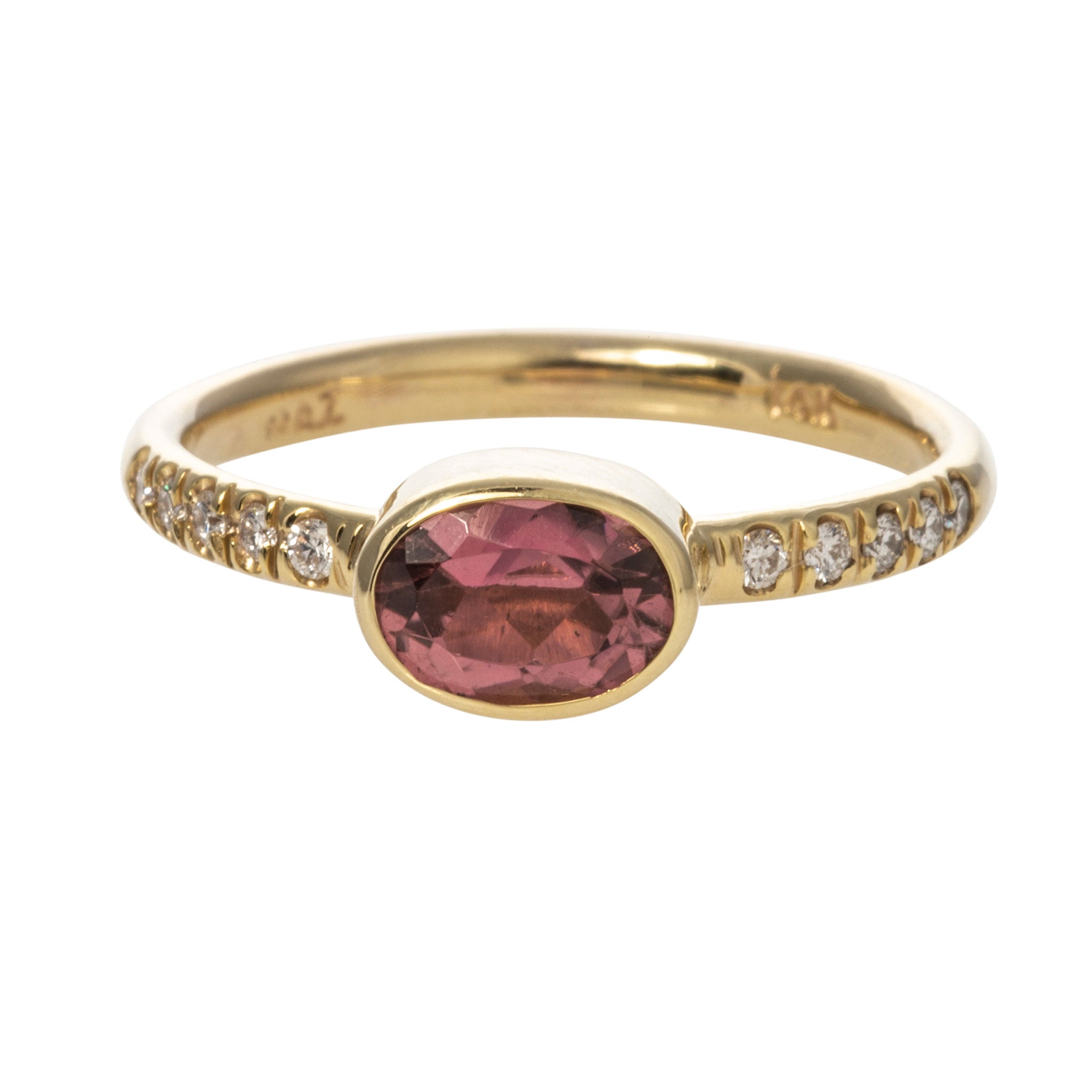 Mazza Pink Tourmaline & Diamond 14K Yellow Gold Ring