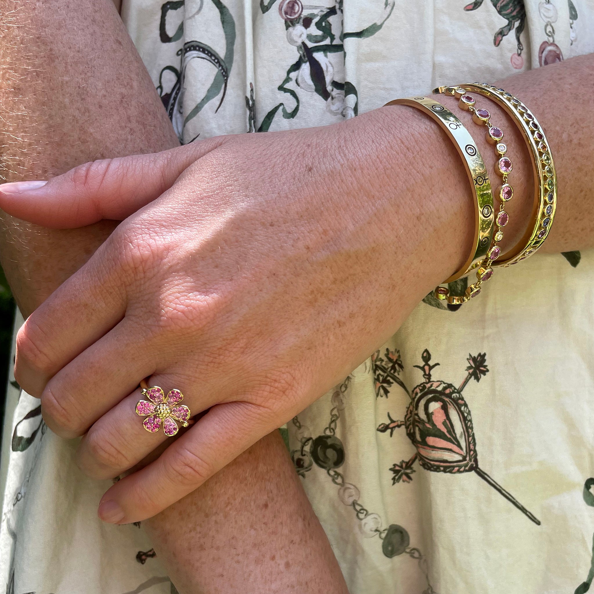 Temple St. Clair Red Flower Ring