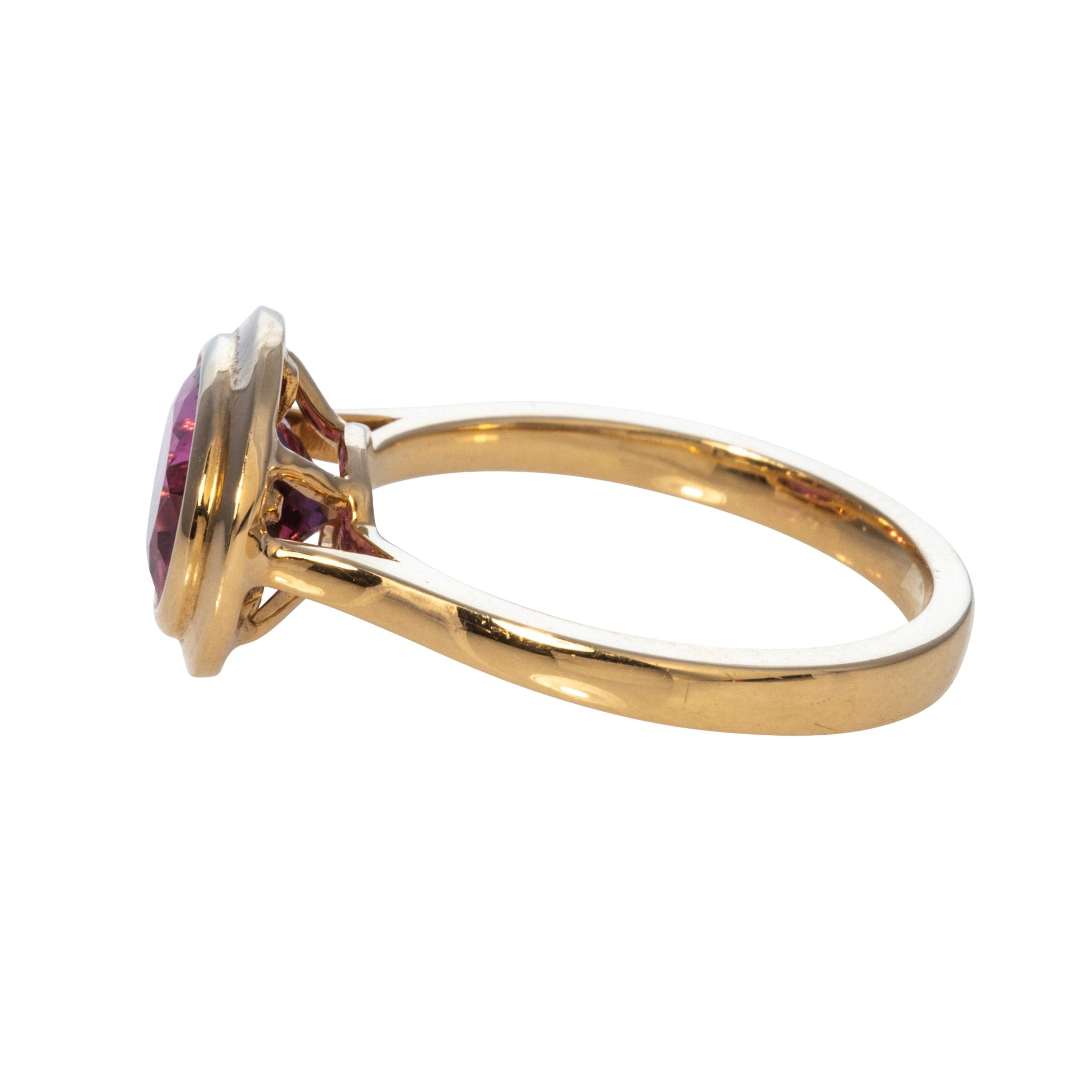 Goshwara Oval Rubellite Bezel Set 18K Gold Ring